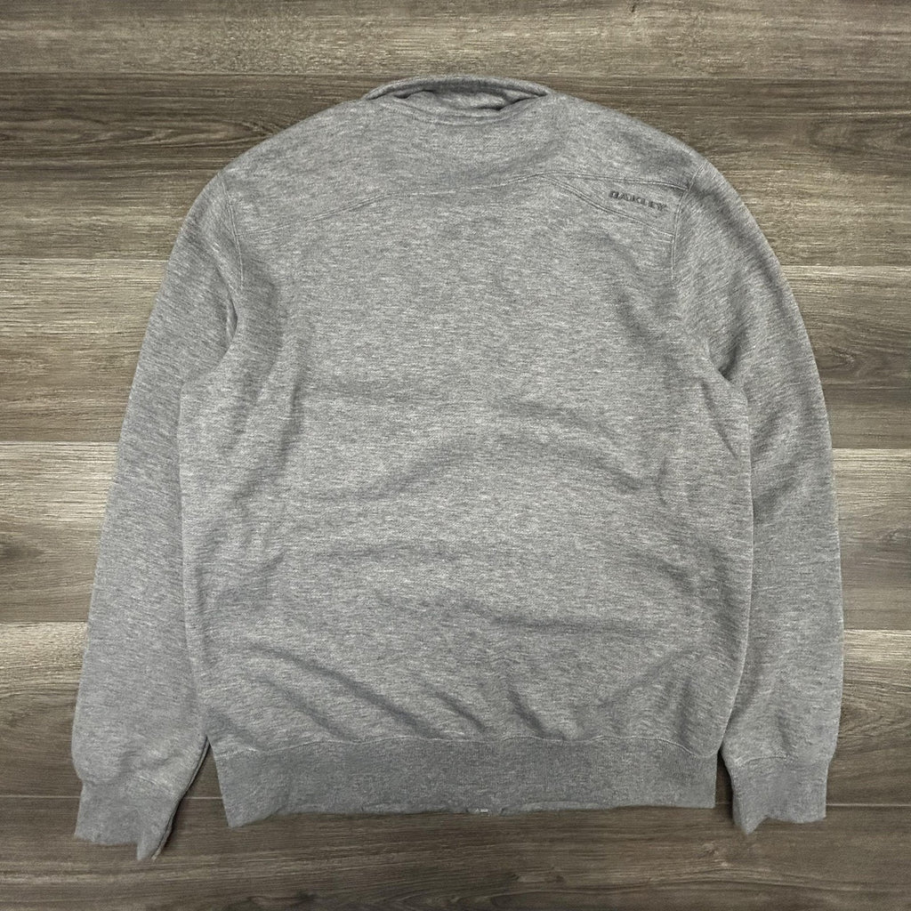 Oakley Sweatshirt Mens Large Gray Full Zip Fleece High Neck Logo Pockets Gorp