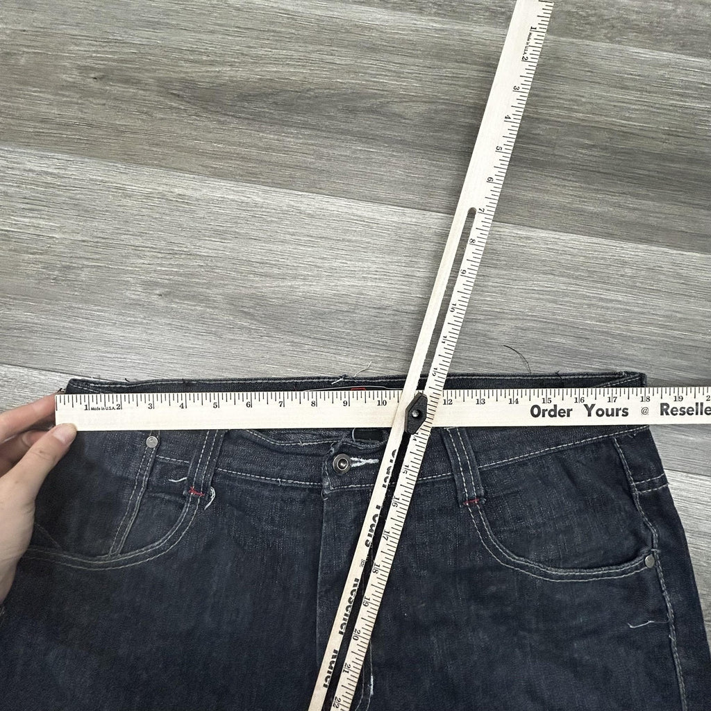 Vintage Southpole Jeans Mens 36x30 Dark Wash Baggy Wide Leg Denim Logo Y2K