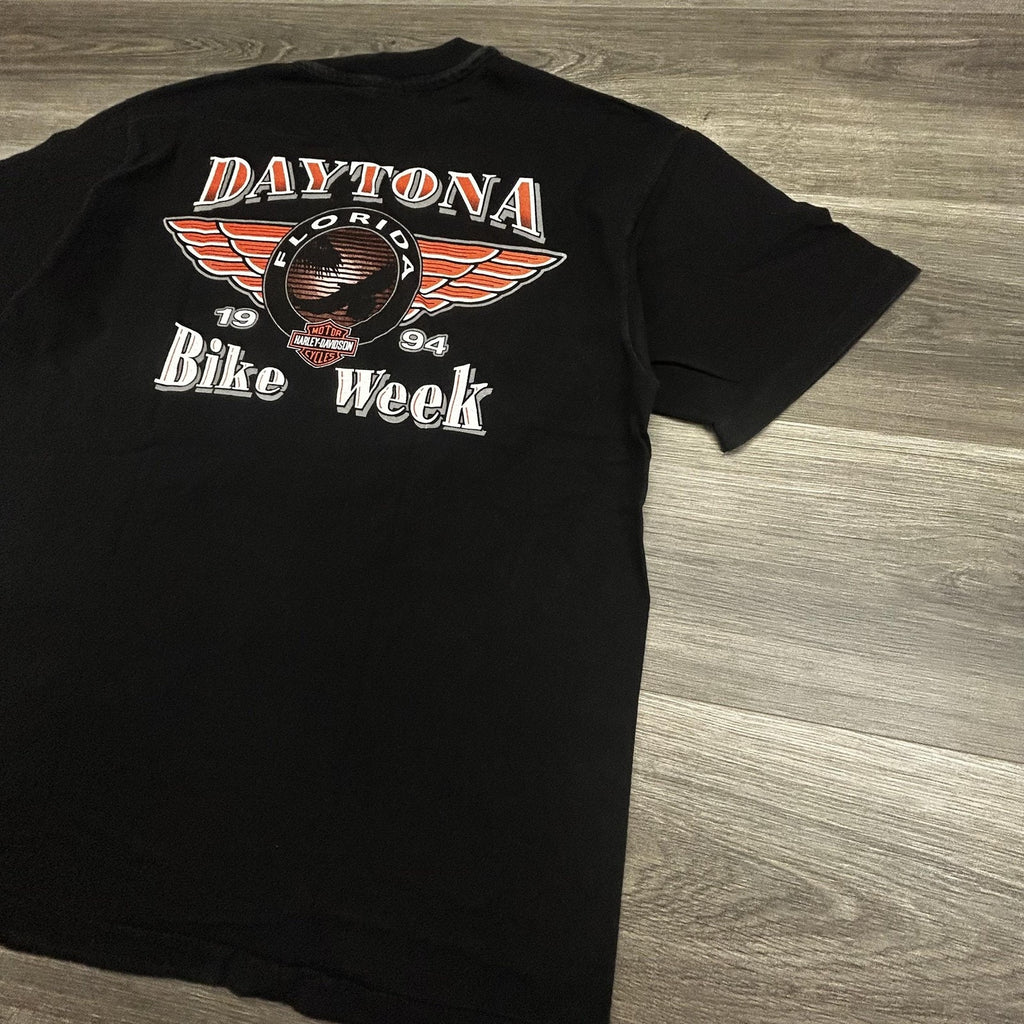 Vintage Harley Davidson Shirt Mens Large Black Daytona Bike Week 1994 90s USA