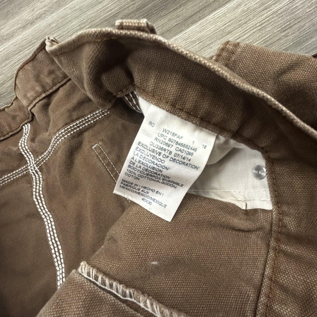 Dickies Carpenter Pants Mens 38x30 Brown Canvas Workwear Baggy Faded Skater Y2K