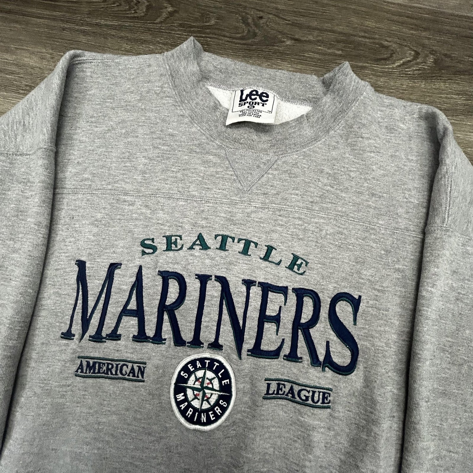 Vintage Seattle Mariners Sweatshirt Mens XL Gray MLB Baseball Lee Pullover 90s