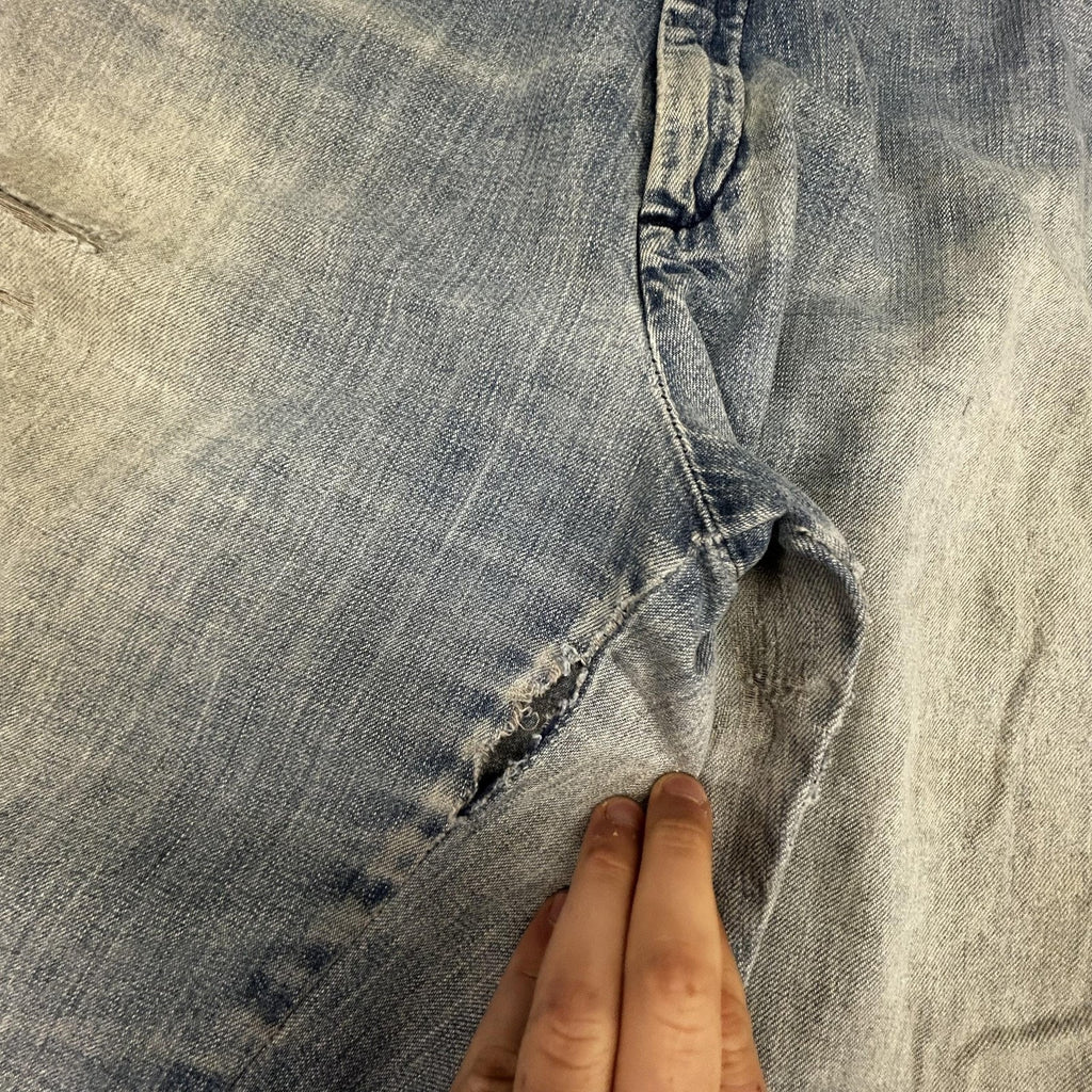 Vintage 70s Levis Jeans 32x32 Blue Wide Leg Flare Bell Bottom Talon Orange Tab