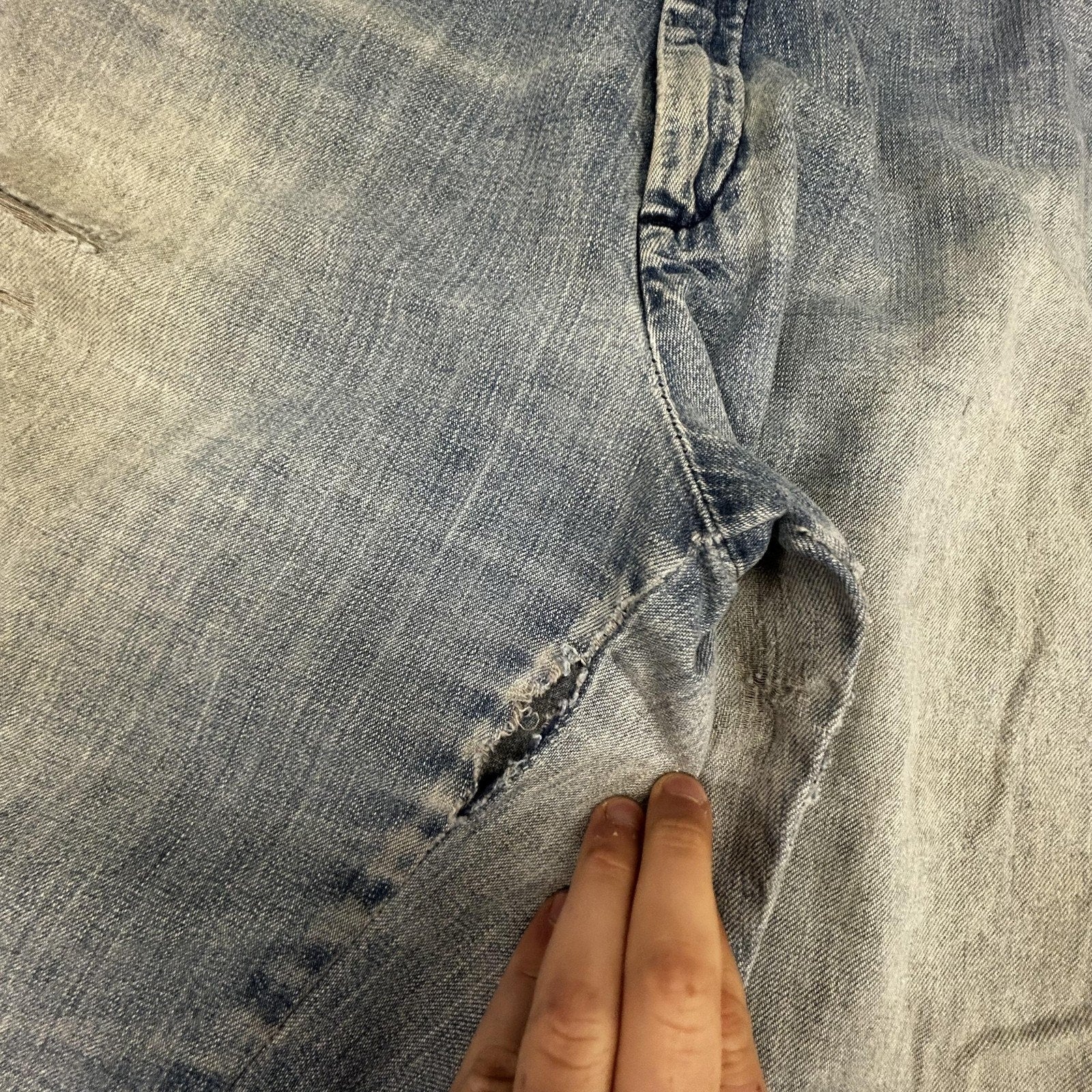 Vintage 70s Levis Jeans 32x32 Blue Wide Leg Flare Bell Bottom Talon Orange Tab