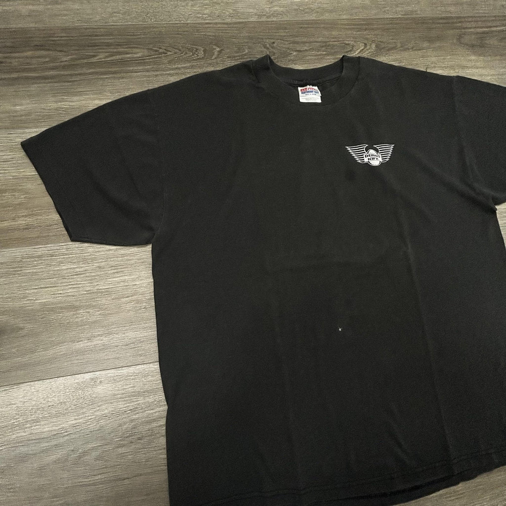 Vintage Motorcycle Shirt Mens Extra Large Black Faded Harley Single Stitch 90s