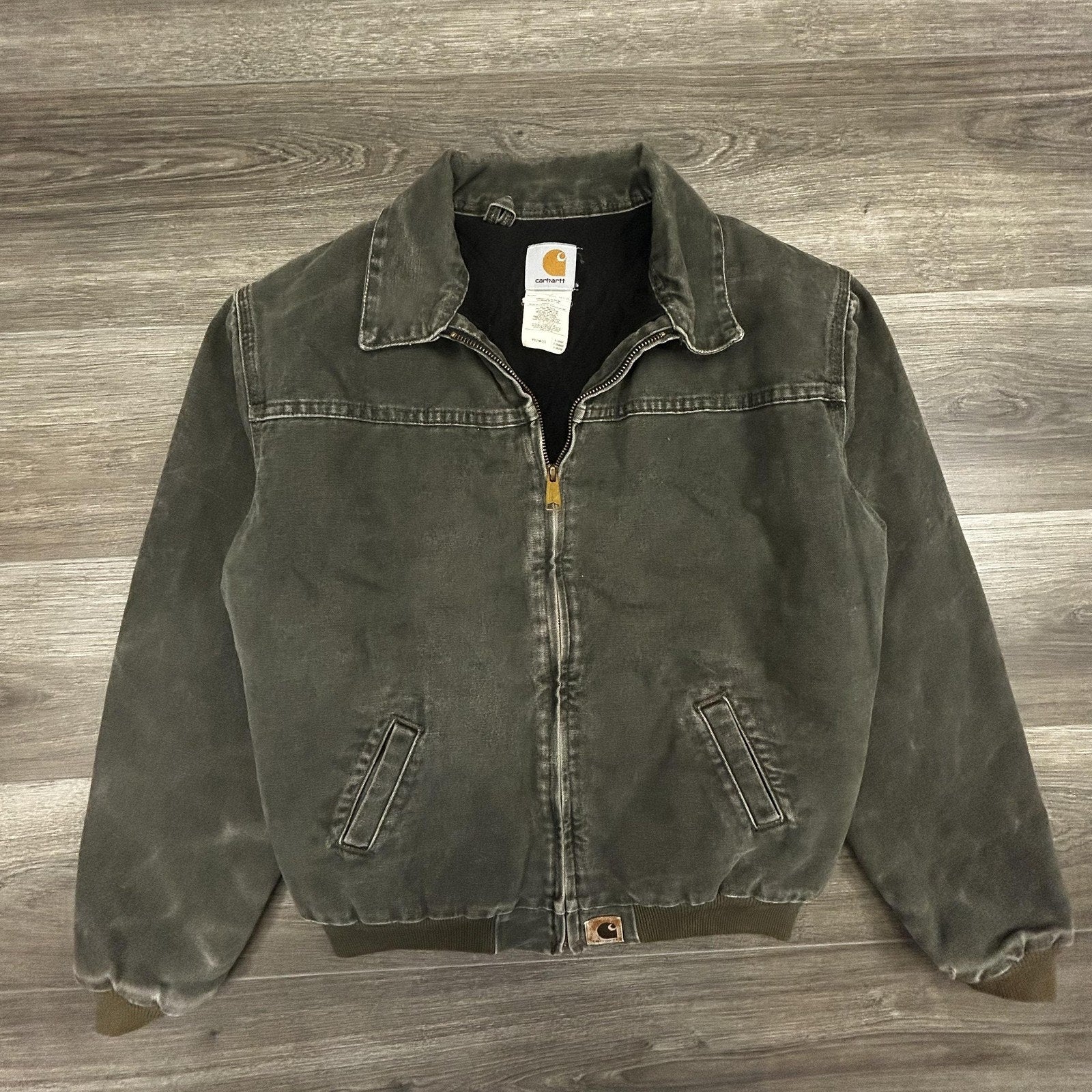 Vintage Carhartt Santa Fe Jacket Mens Medium (Yth XL) Green J14 MOS Moss 90s