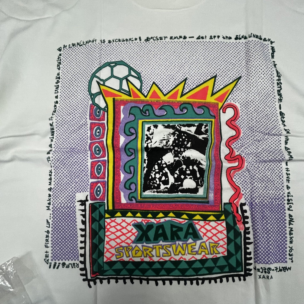 Vintage World Cup Shirt Mens XL White Xara Soccer Trash Talk Deadstock 90s USA