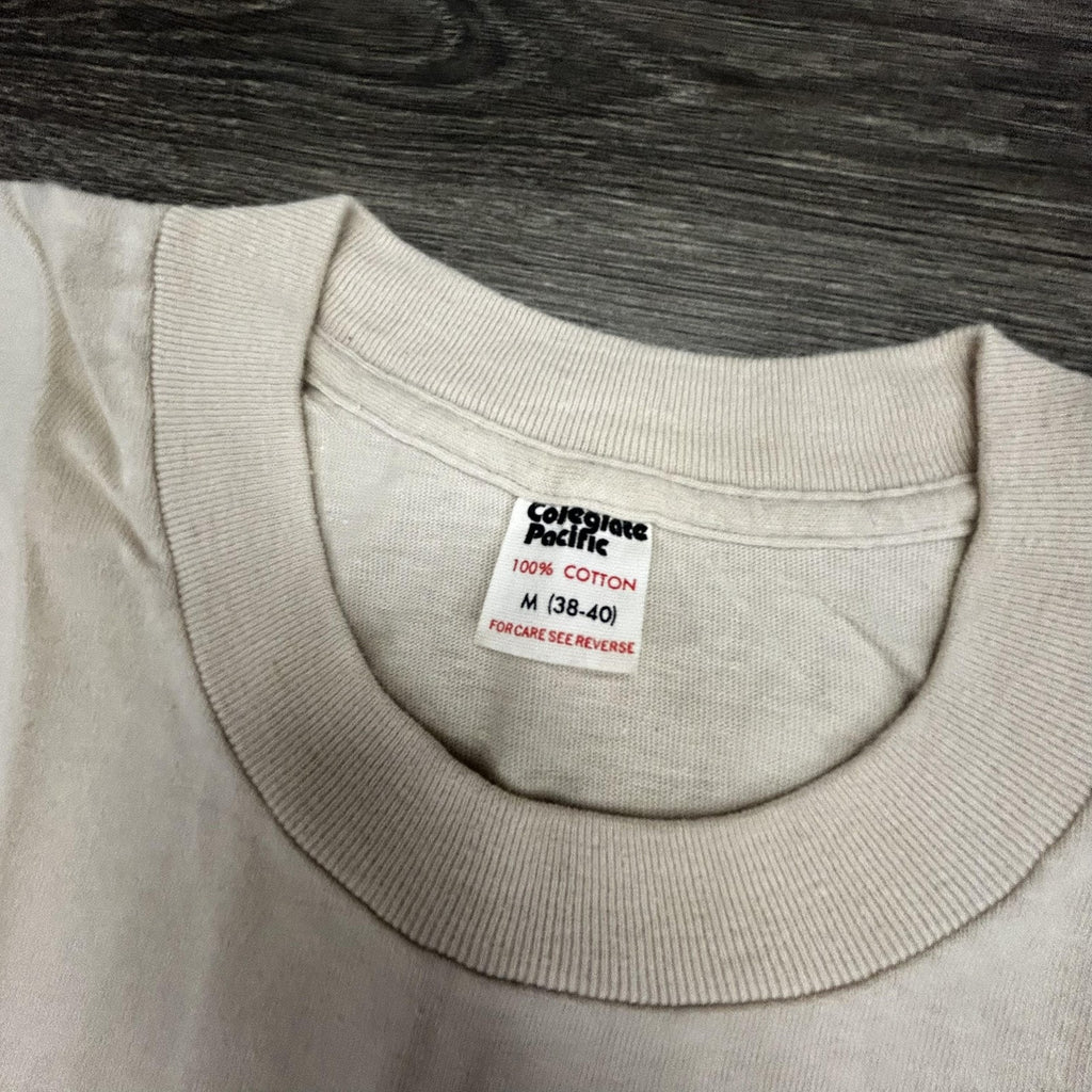 True Vintage 70s Princeton Shirt Mens Medium Beige Ivy Single Stitch Made in USA