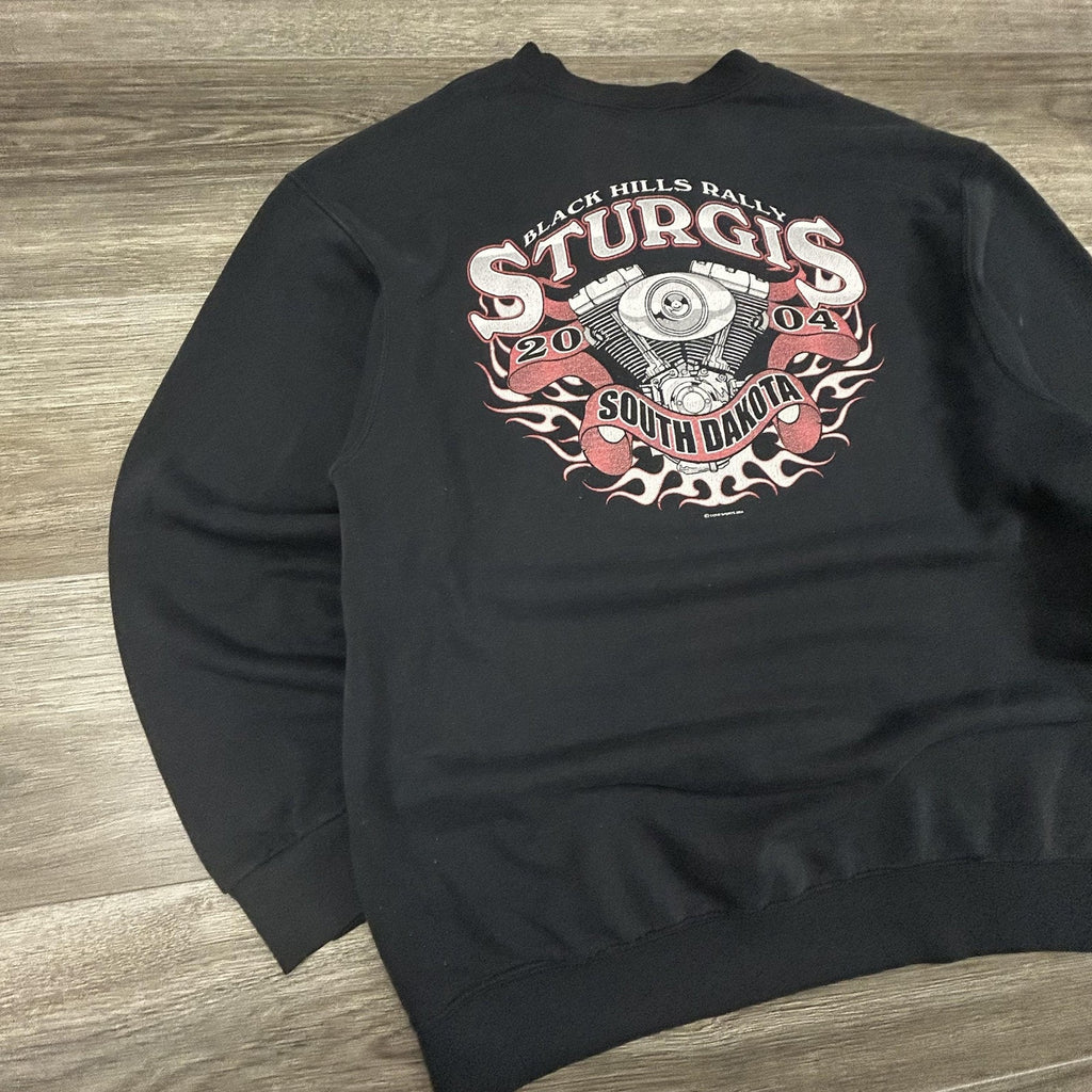 Vintage Sturgis Sweatshirt Mens Large Black Hills Rally Eagle Harley Davidson