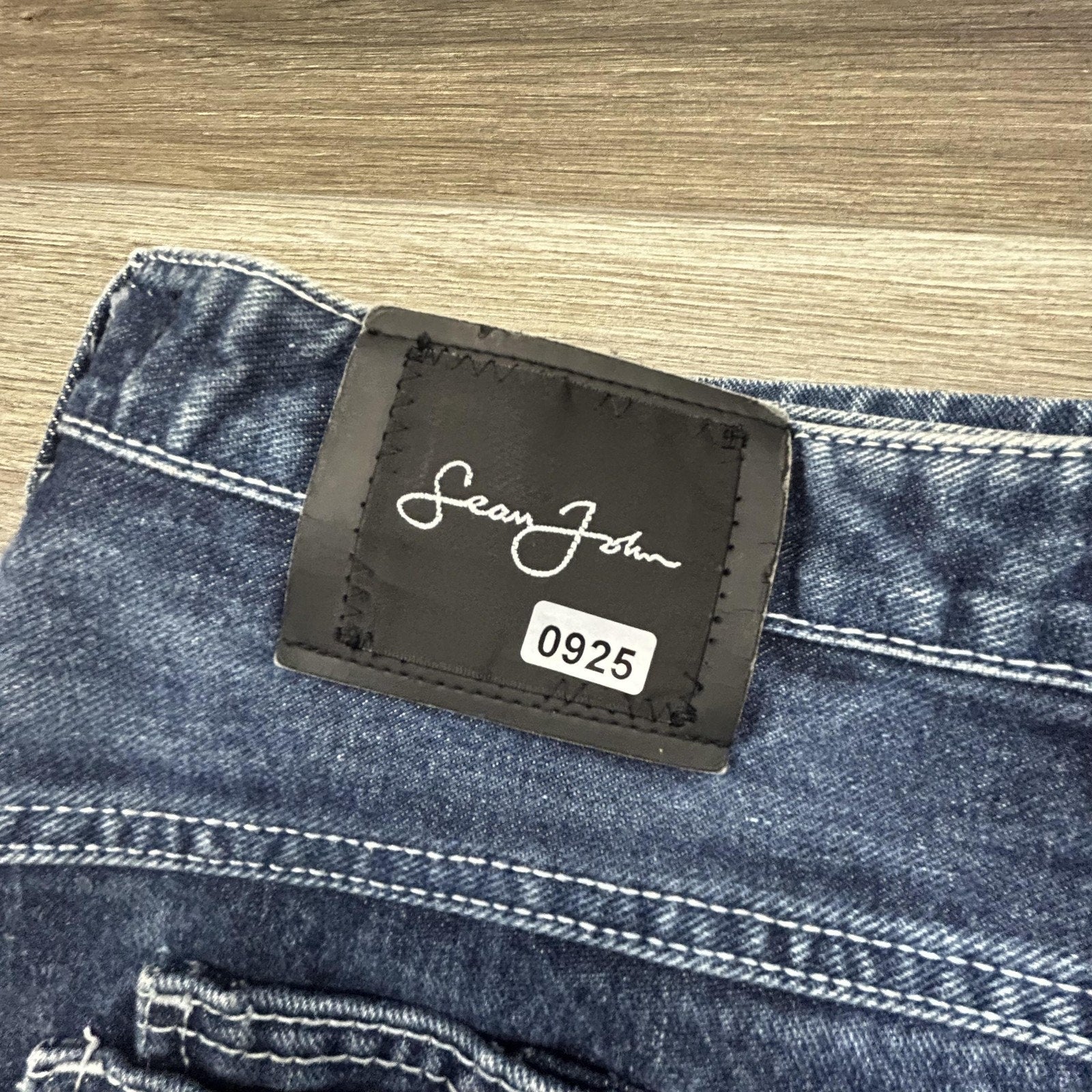Vintage Sean John Jeans Mens 38x32 Dark Wash Baggy Wide Leg Hip Hop Diddy Y2K