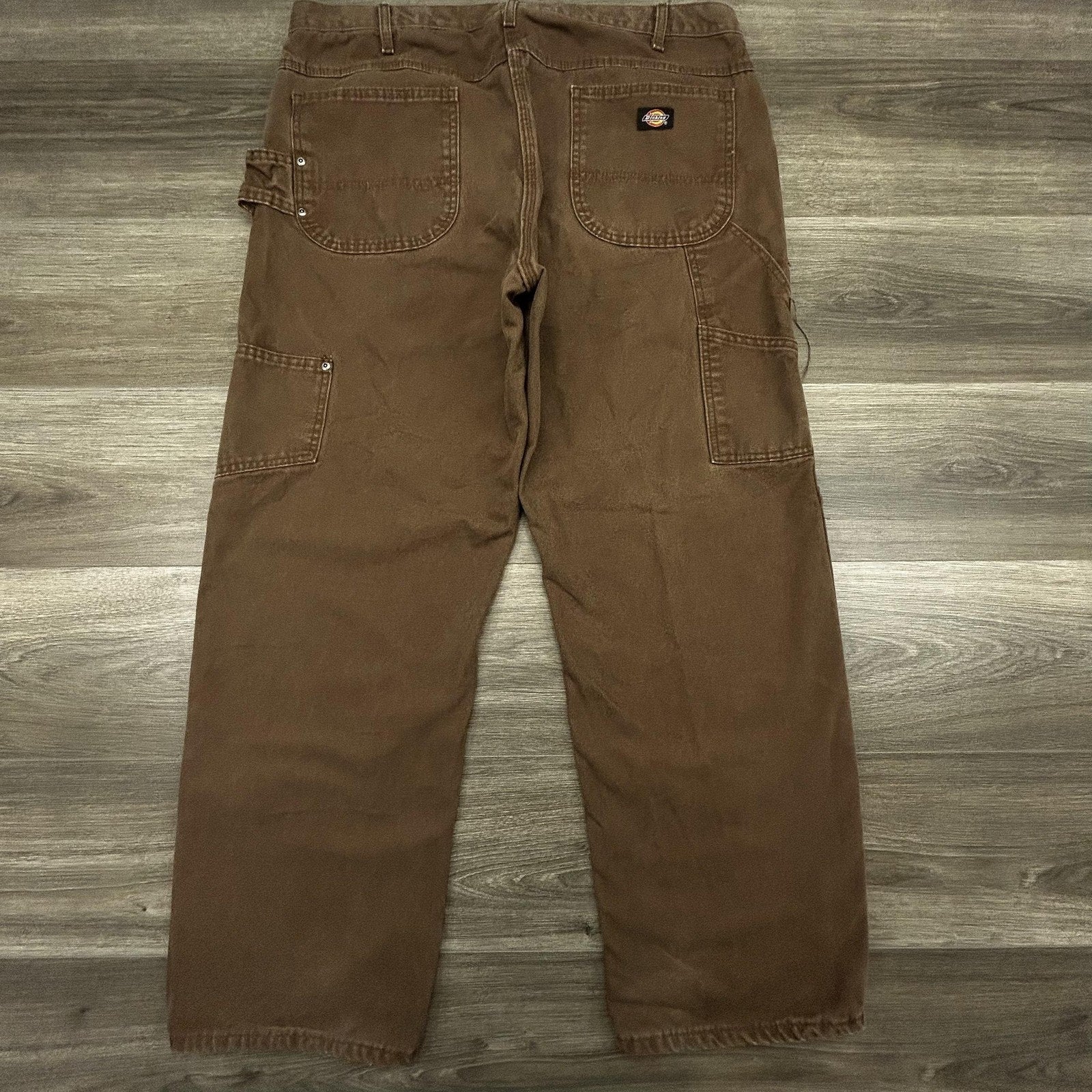 Dickies Carpenter Pants Mens 38x30 Brown Canvas Workwear Baggy Faded Skater Y2K