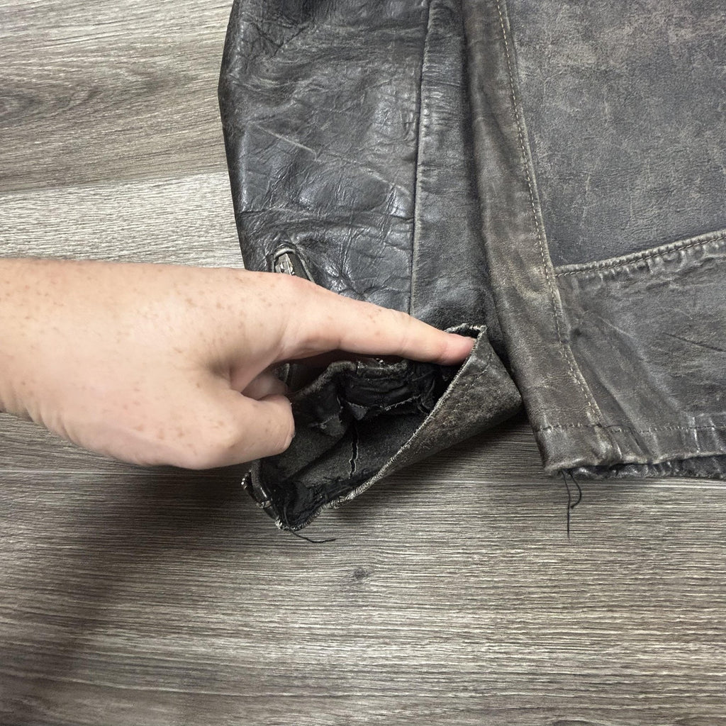 True Vintage 50s Brooks Motorcycle Leather Jacket Large Talon Zipper Biker Cafe