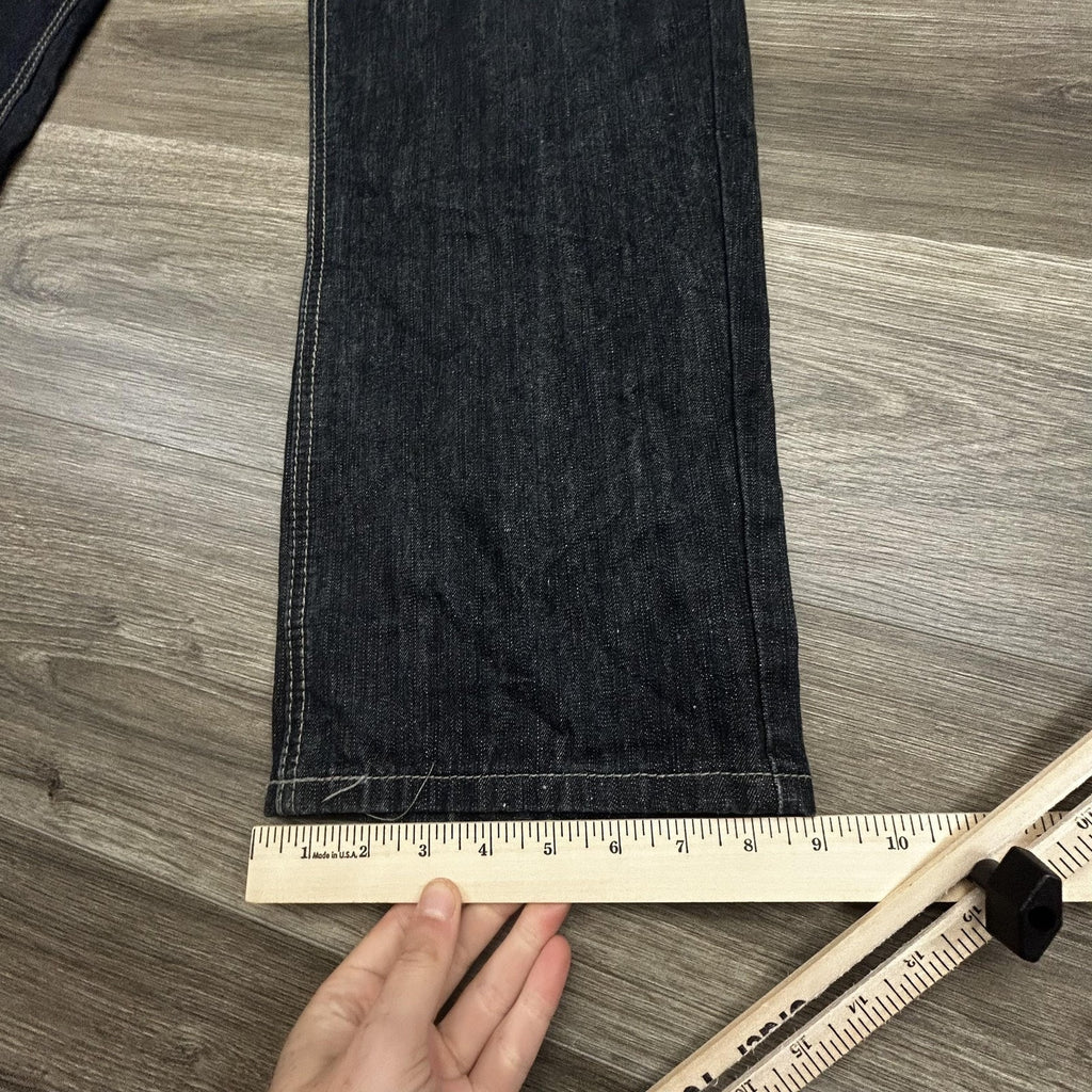 Vintage Southpole Jeans Mens 36x30 Dark Wash Baggy Wide Leg Denim Logo Y2K