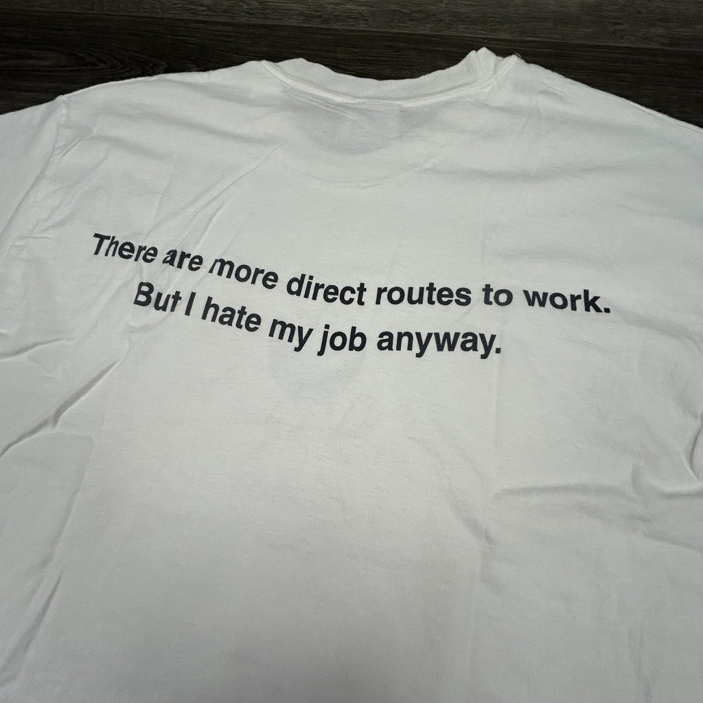 Vintage BMW Motorcycles Shirt Mens Large White Racing Logo Funny Hate Job 90s