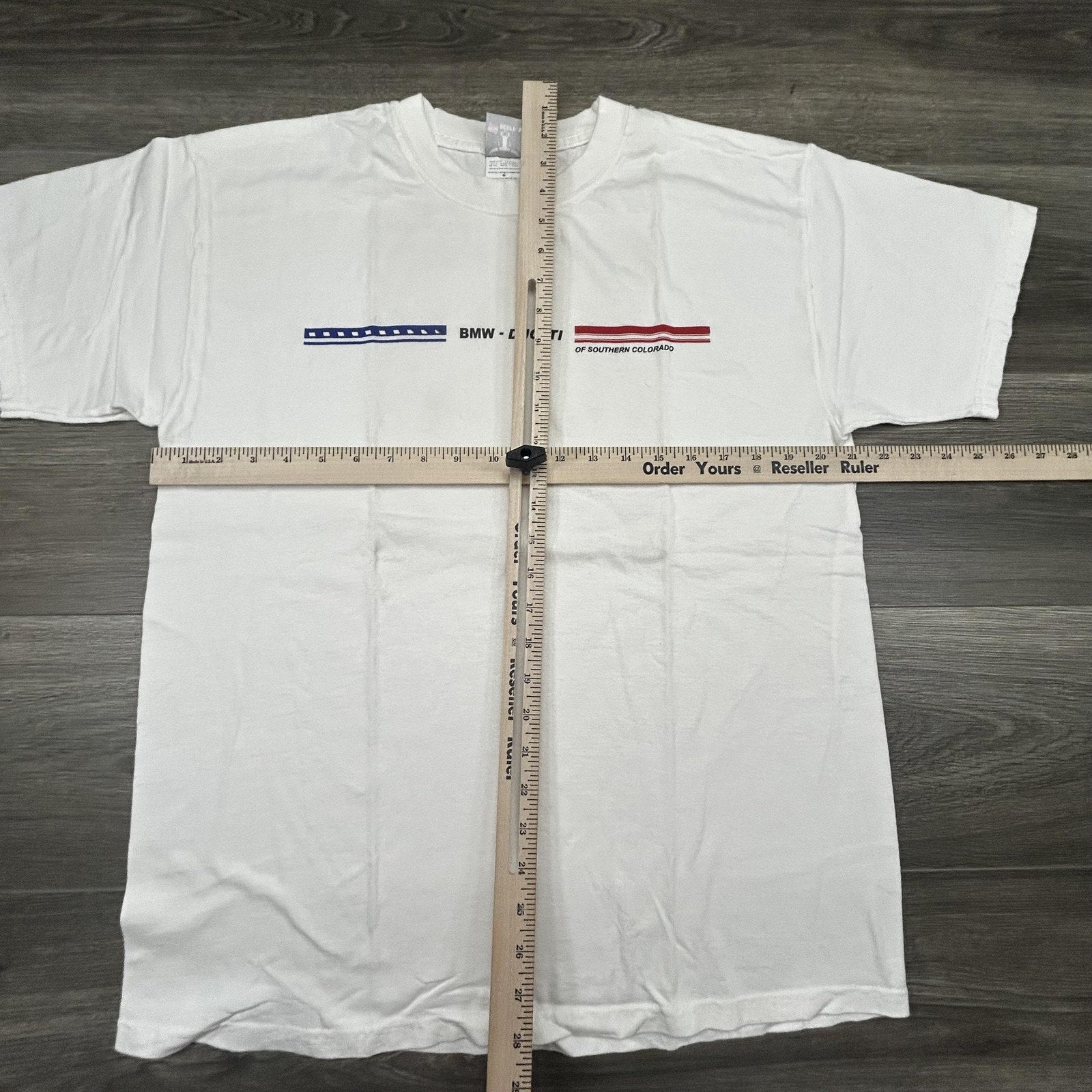 Vintage BMW Ducati Shirt Mens Large White Motorcycle Racing Southern Colorado
