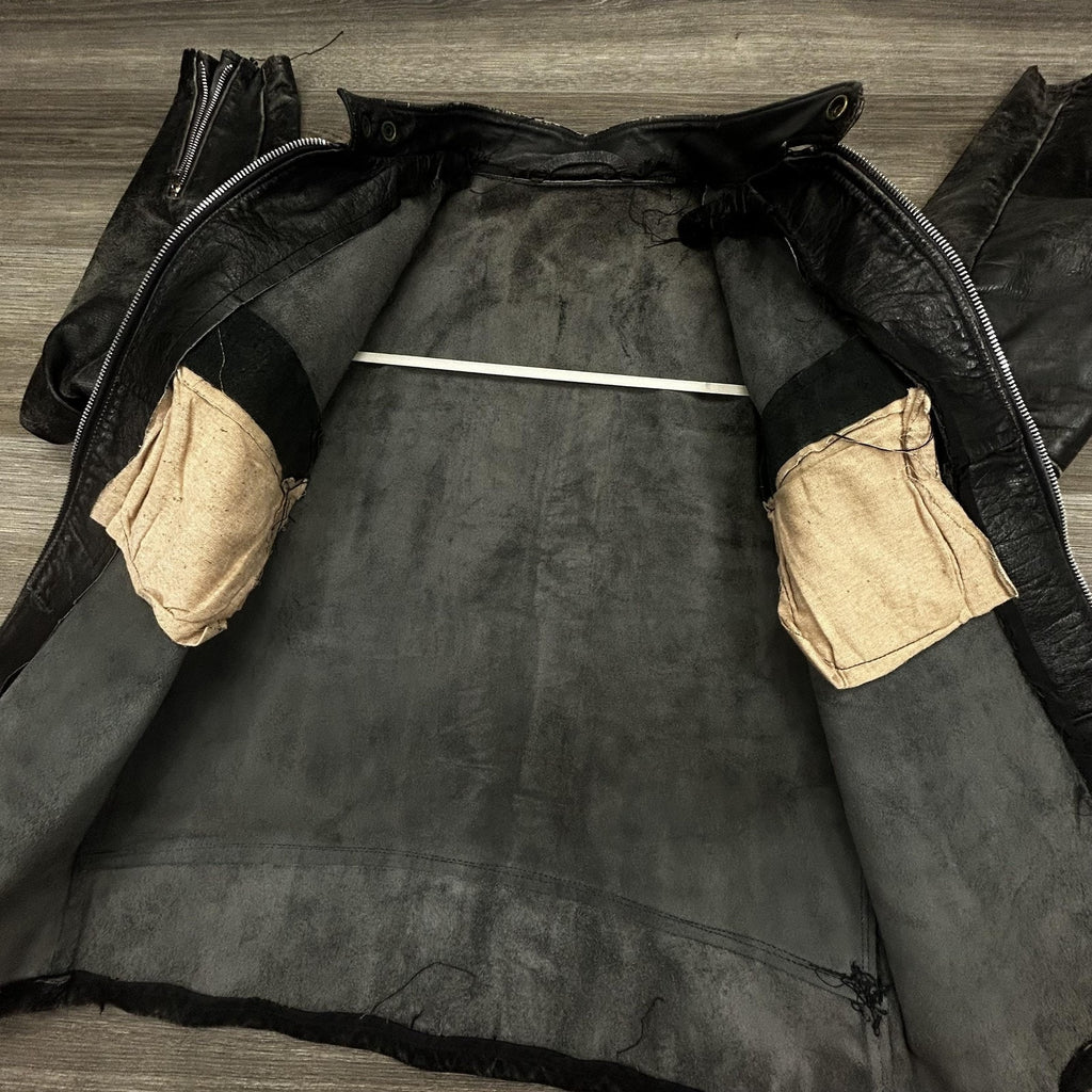 True Vintage 50s Brooks Motorcycle Leather Jacket Large Talon Zipper Biker Cafe