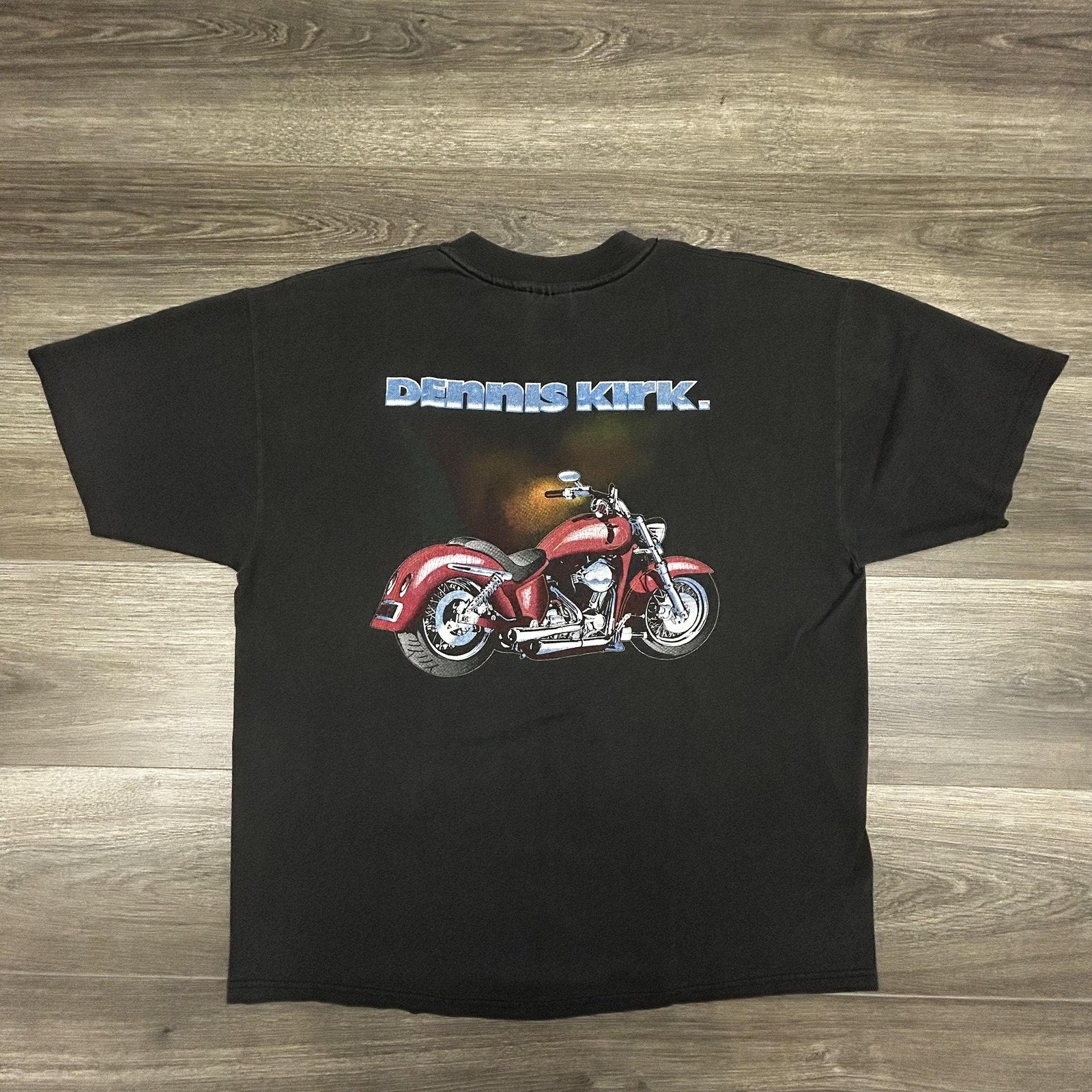 Vintage Motorcycle Shirt Mens Extra Large Black Faded Harley Single Stitch 90s
