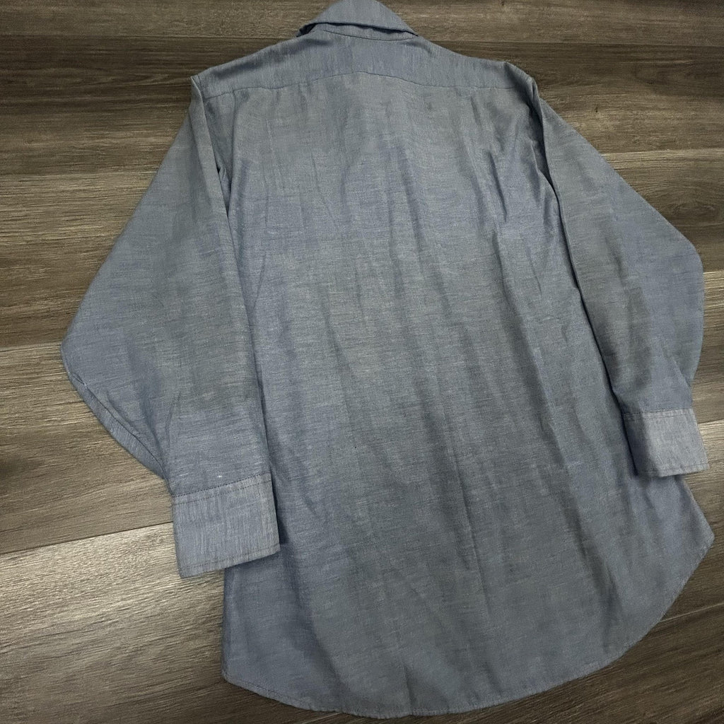 Vintage 70s Levis Denim Shirt Mens Medium Orange Tab Chambray Western Cowboy USA