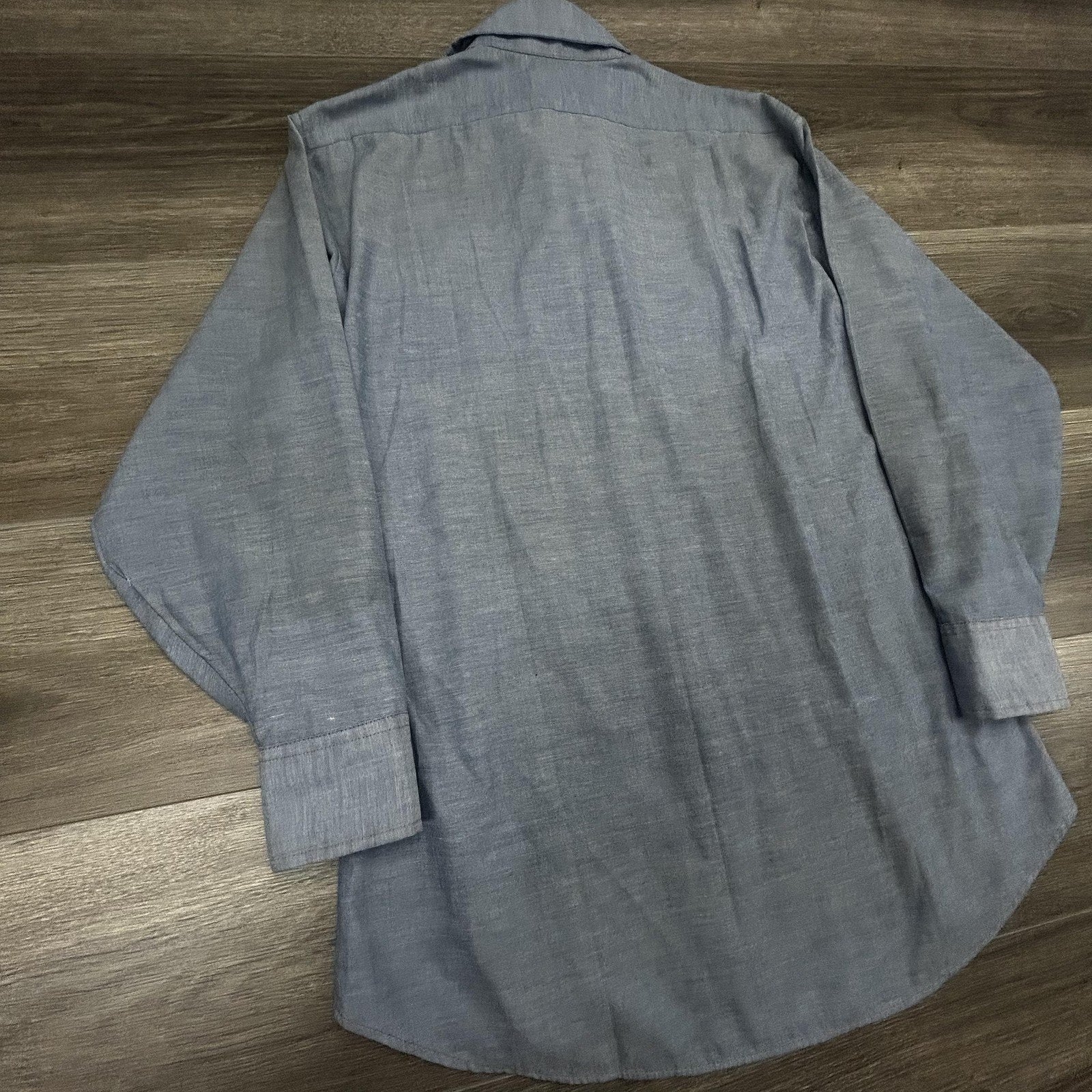 Vintage 70s Levis Denim Shirt Mens Medium Orange Tab Chambray Western Cowboy USA
