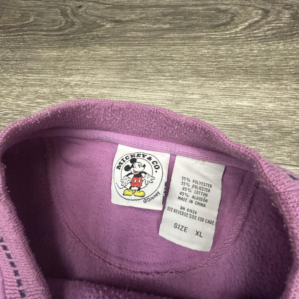 Vintage Disney Mickey Mouse Sweatshirt Adult Extra Large Purple Cute Womens 90s