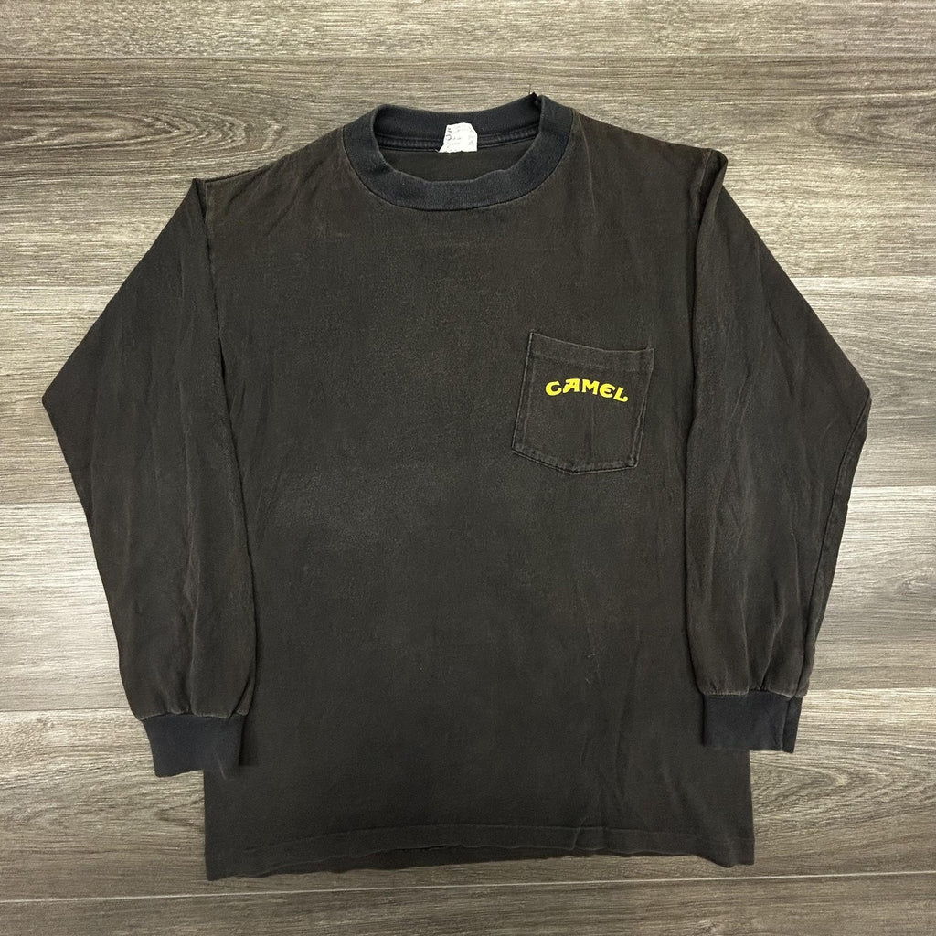 Vintage Camel Shirt Mens Large Black Camel Joe Biker Born To Be Smooth 1992 USA