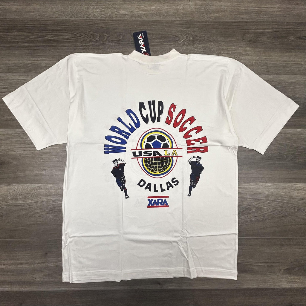 Vintage World Cup Shirt Mens XL White Dallas LA XARA Soccer Deadstock USA 90s