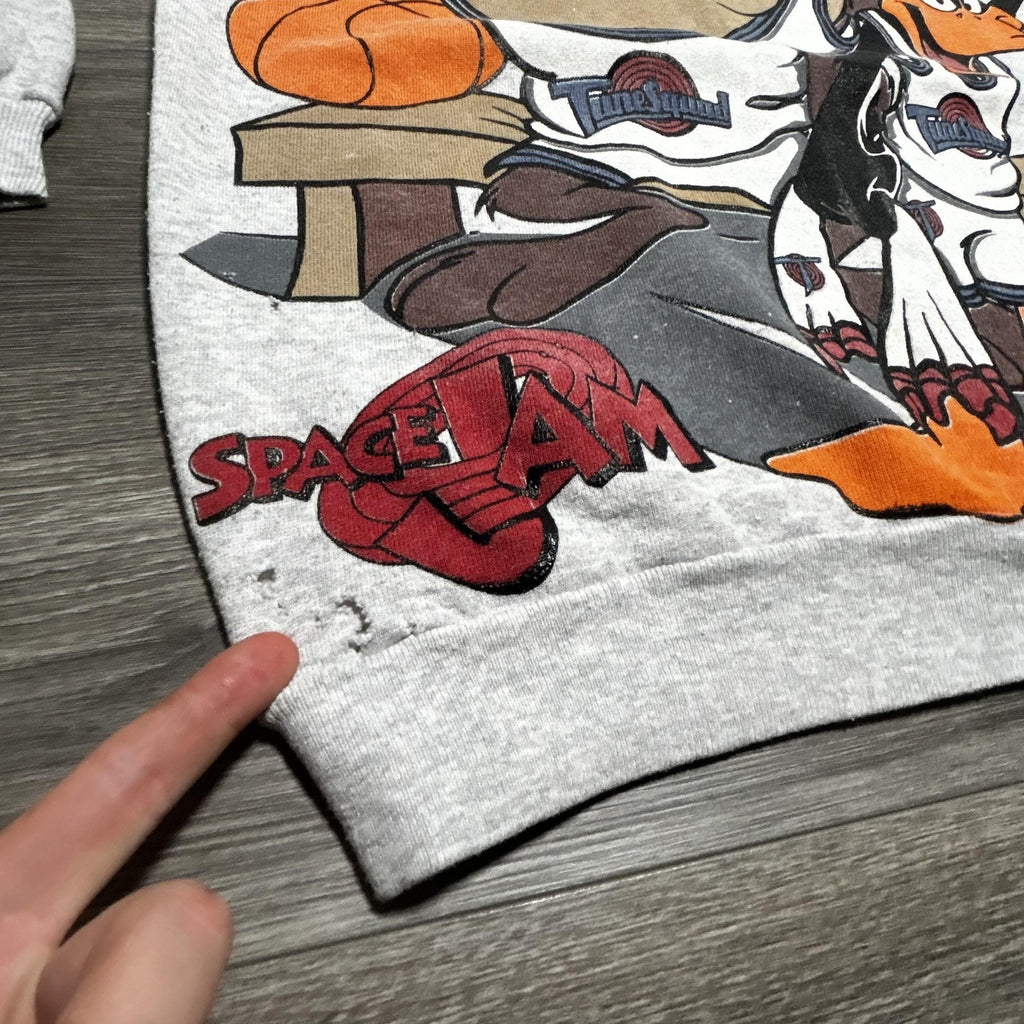 Vintage Space Jam Looney Tunes Sweatshirt Mens Medium Daffy Taz Jordan 90s USA