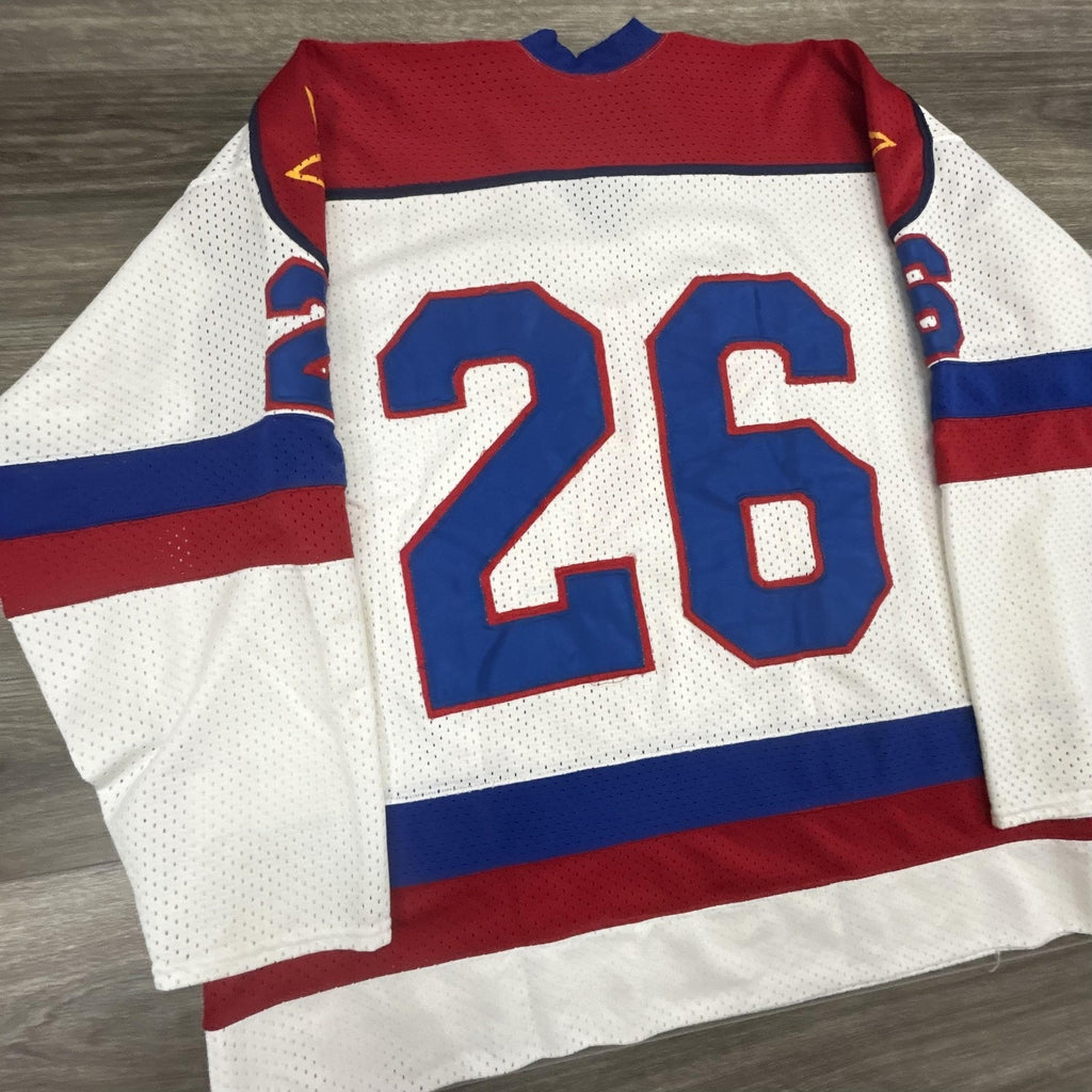 Vintage CSKA Moscow Hockey Jersey Mens XL White Soviet Union Hammer Sickle USA
