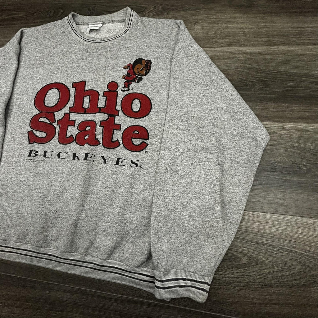 Vintage Ohio State Buckeyes Sweatshirt Mens Large Gray Brutus Football USA 90s