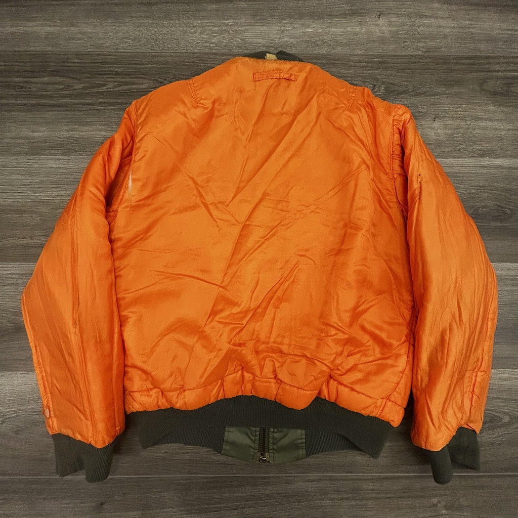 Vintage 70s Vietnam MA-1 Bomber Jacket Medium Flyers Man Intermediate Green USA