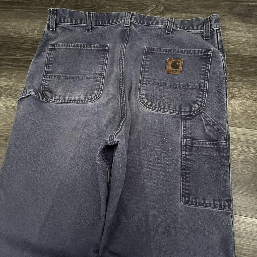 Vintage Carhartt Carpenter Pants Mens 38x32 B11 PTL Blue Baggy Relaxed Faded 90s