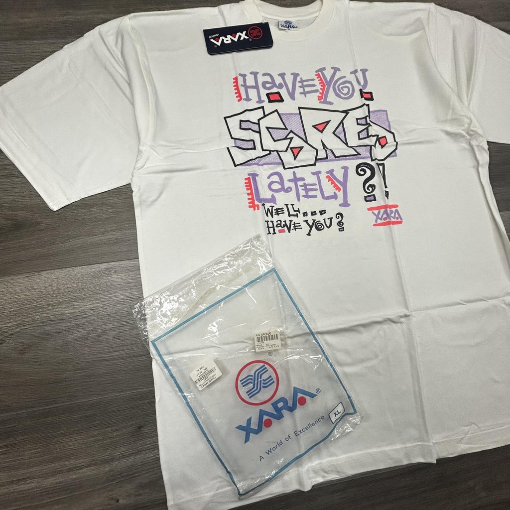 Vintage World Cup Shirt Mens XL White Xara Soccer Trash Talk Deadstock 90s USA