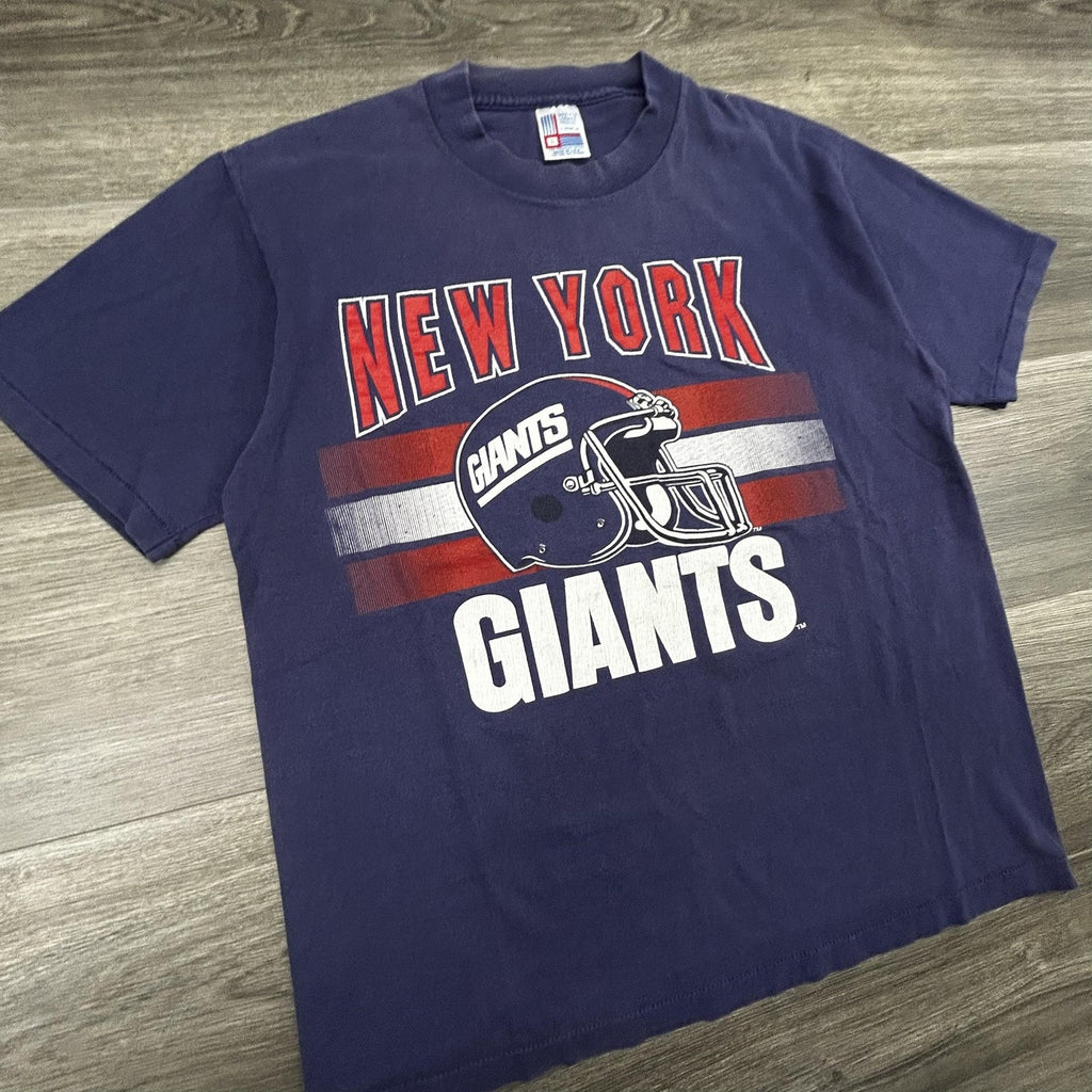 Vintage New York Giants Shirt Mens Large Blue NFL Football Single Stitch USA 90s