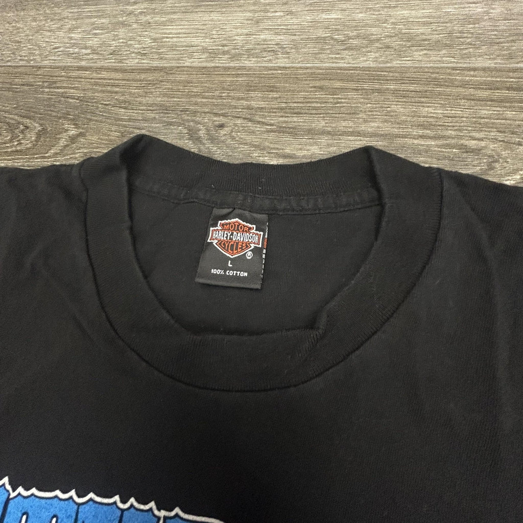 Vintage Harley Davidson Sturgis Shirt Mens Large Black Flames Single Stitch 90s