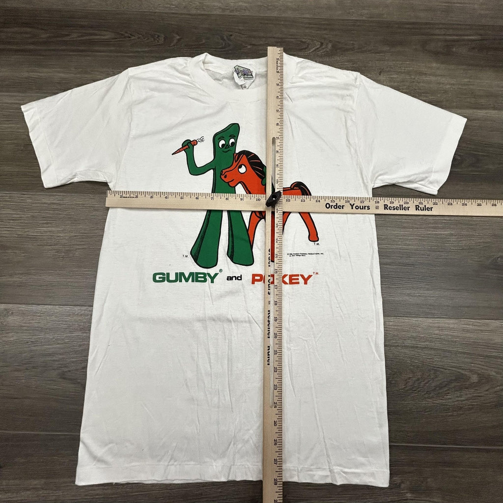 Vintage Gumby Pokey Shirt Mens Medium White Single Stitch Hanna Barbera 1986 80s