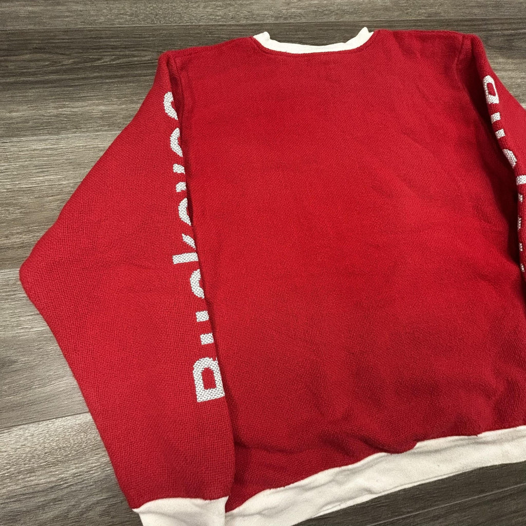 Vintage Ohio State Buckeyes Sweater Mens Large Red Knit NCAA Riddle Cockrell 90s