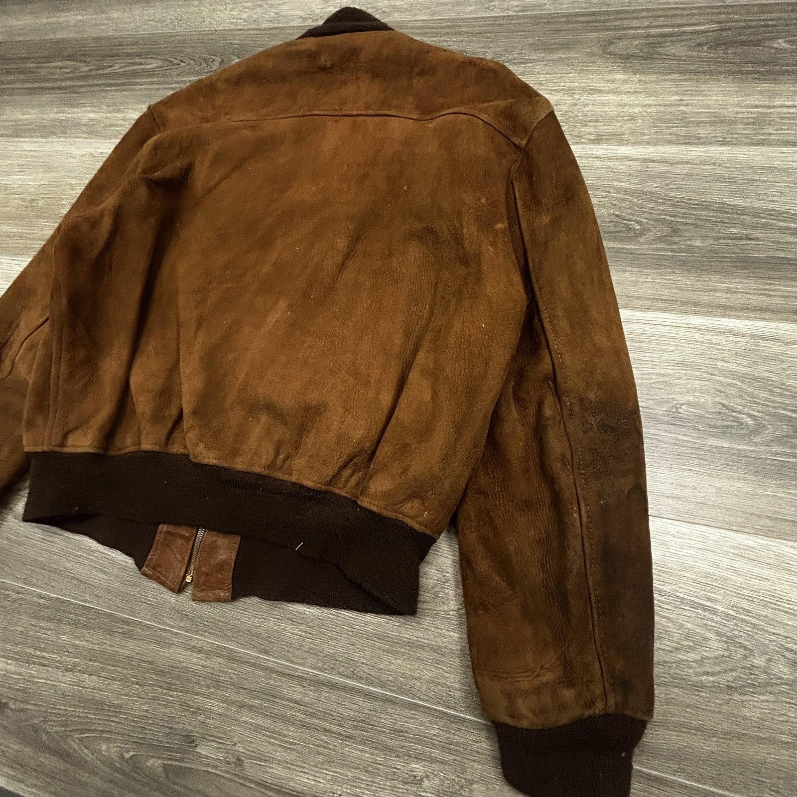 True Vintage 50s Hercules Suede Bomber Jacket Mens Medium Brown Sears Roebuck