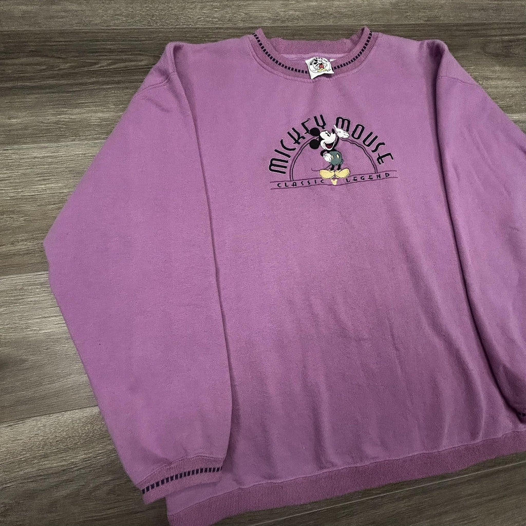 Vintage Disney Mickey Mouse Sweatshirt Adult Extra Large Purple Cute Womens 90s