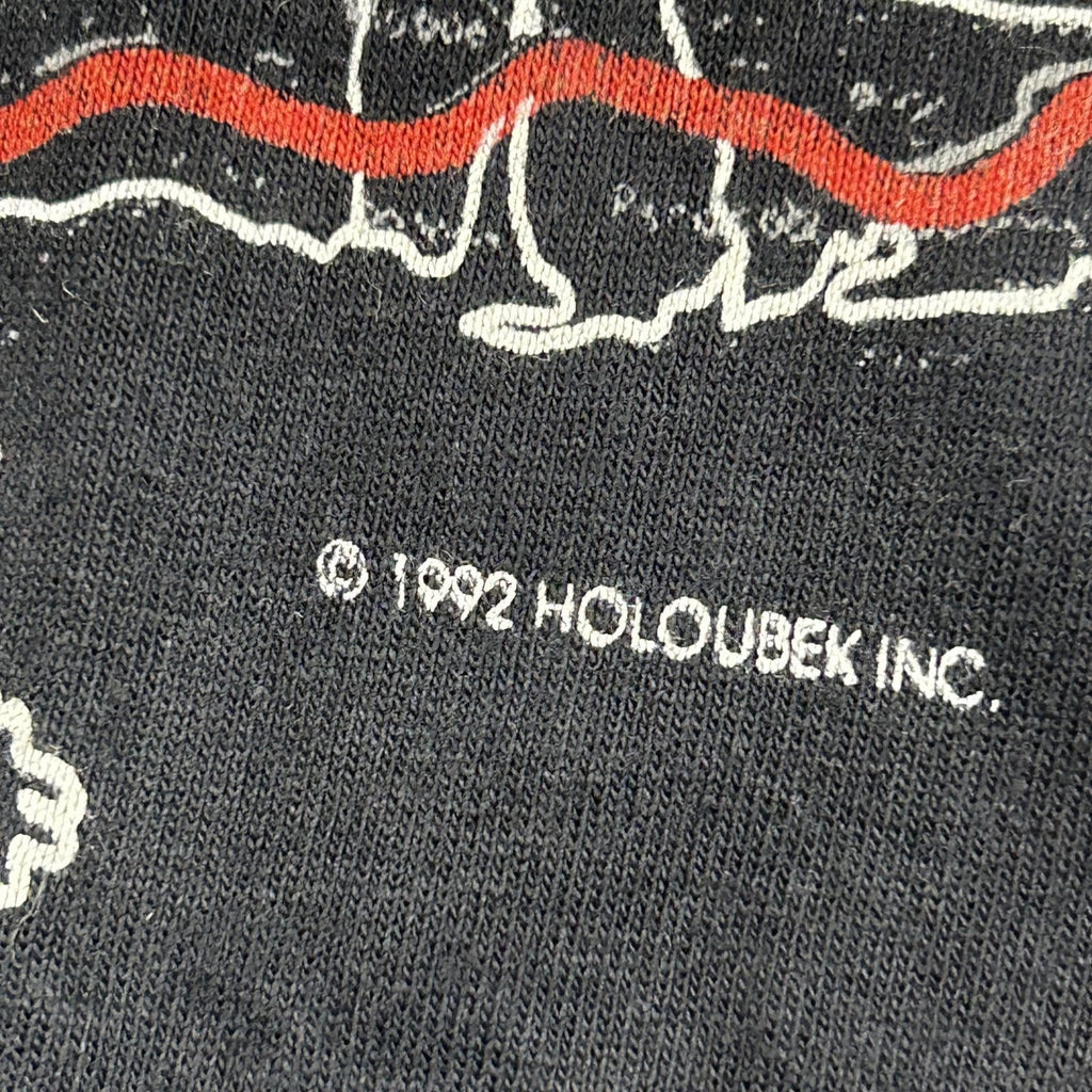 Vintage Harley Davidson Shirt Mens Large Black USA Map AOP Holoubek 1992 90s