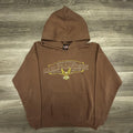 Vintage Harley-Davidson Hoodie Mens XL Brown Fleece Pullover Eagle Graphic Y2K