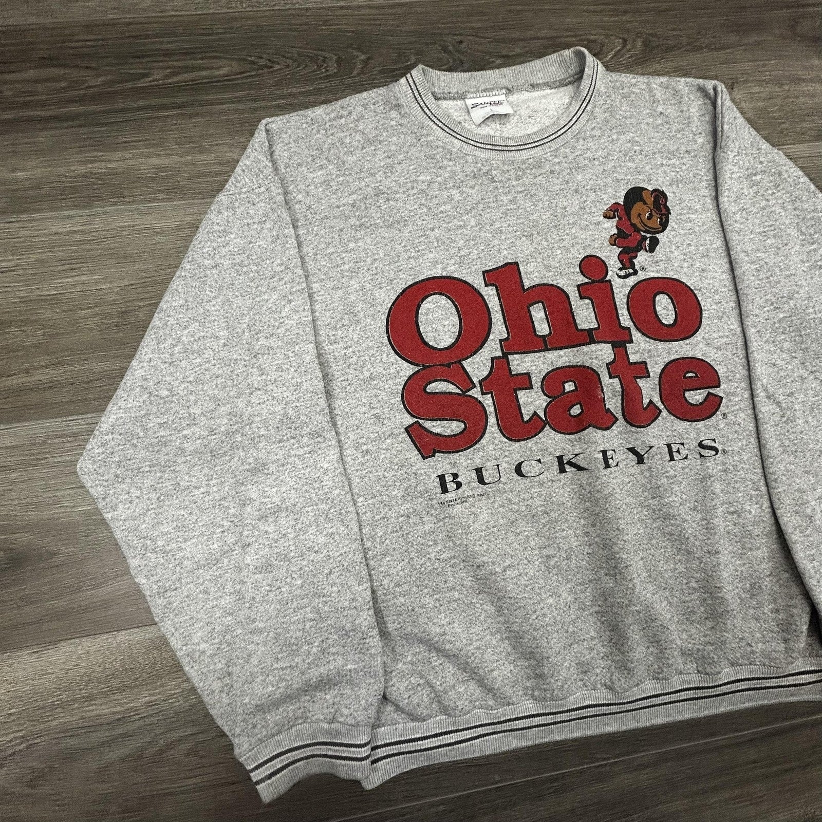 Vintage Ohio State Buckeyes Sweatshirt Mens Large Gray Brutus Football USA 90s