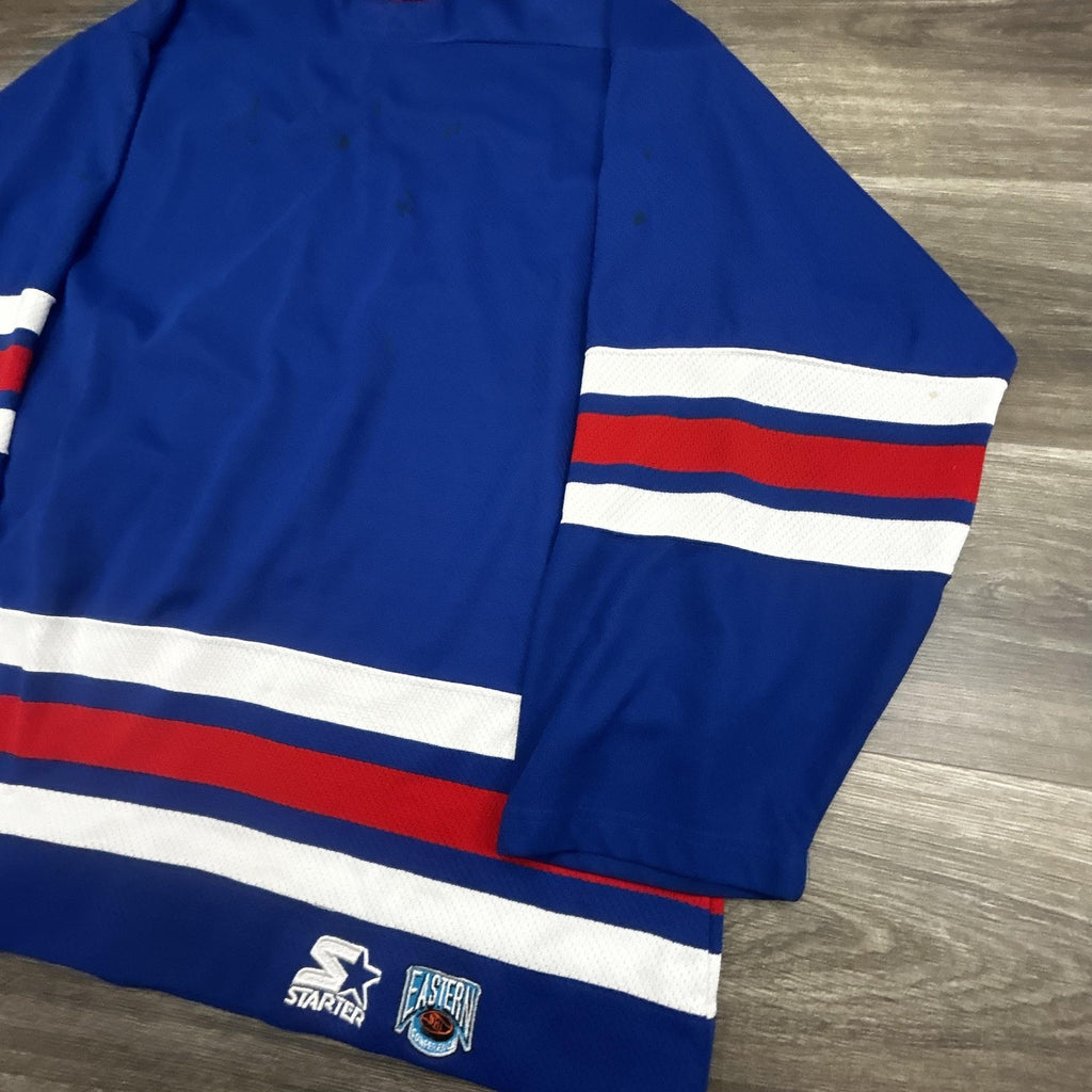 Vintage New York Rangers Jersey Mens XL Blue NHL Hockey Starter 90s Authentic