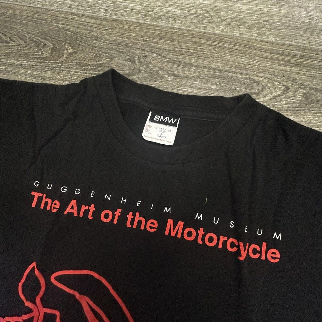 Vintage BMW Motorcycle Guggenheim Museum Shirt Mens Large Black Neon 90s Canada