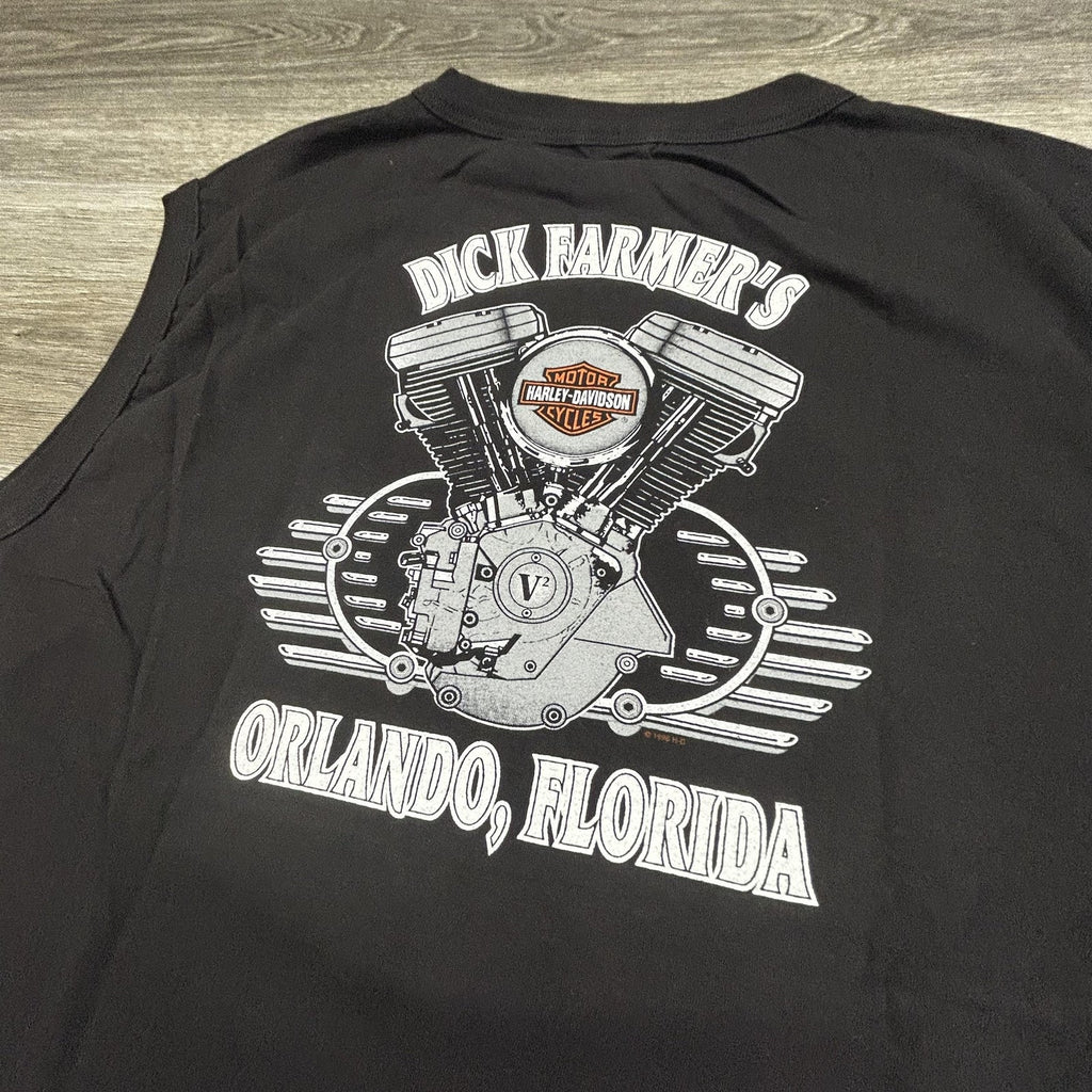 Vintage Harley Davidson Sleeveless Shirt Mens Large Purple Electric Engine 1995