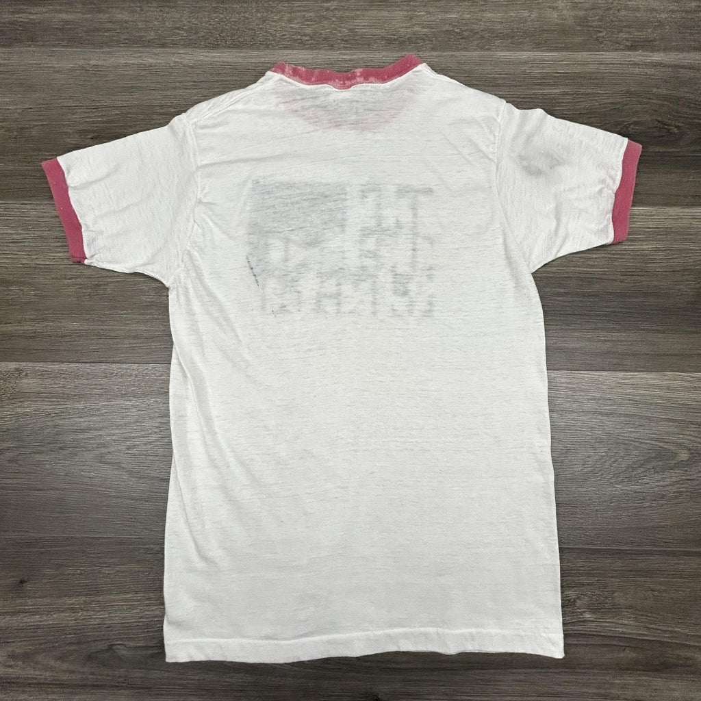 True Vintage 70s Ringer Shirt Mens Small White Phi Delta Theta Greek Frat USA