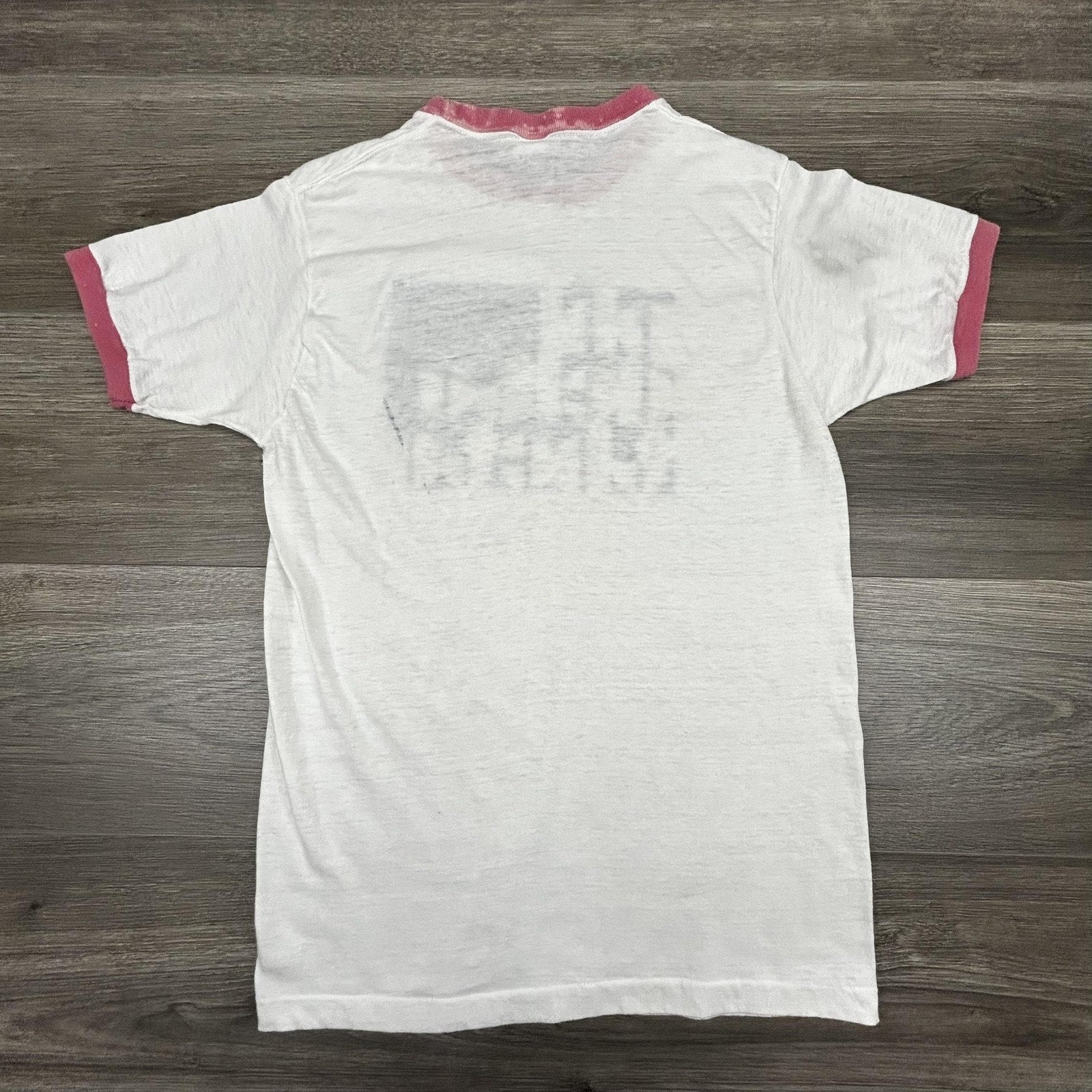 True Vintage 70s Ringer Shirt Mens Small White Phi Delta Theta Greek Frat USA