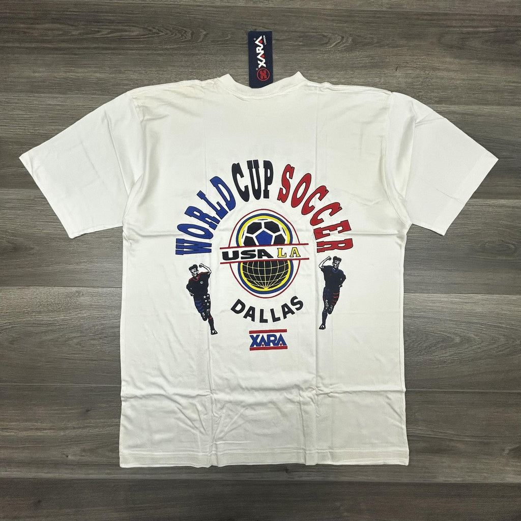 Vintage World Cup Shirt Mens Medium White Dallas XARA Soccer Deadstock USA 90s