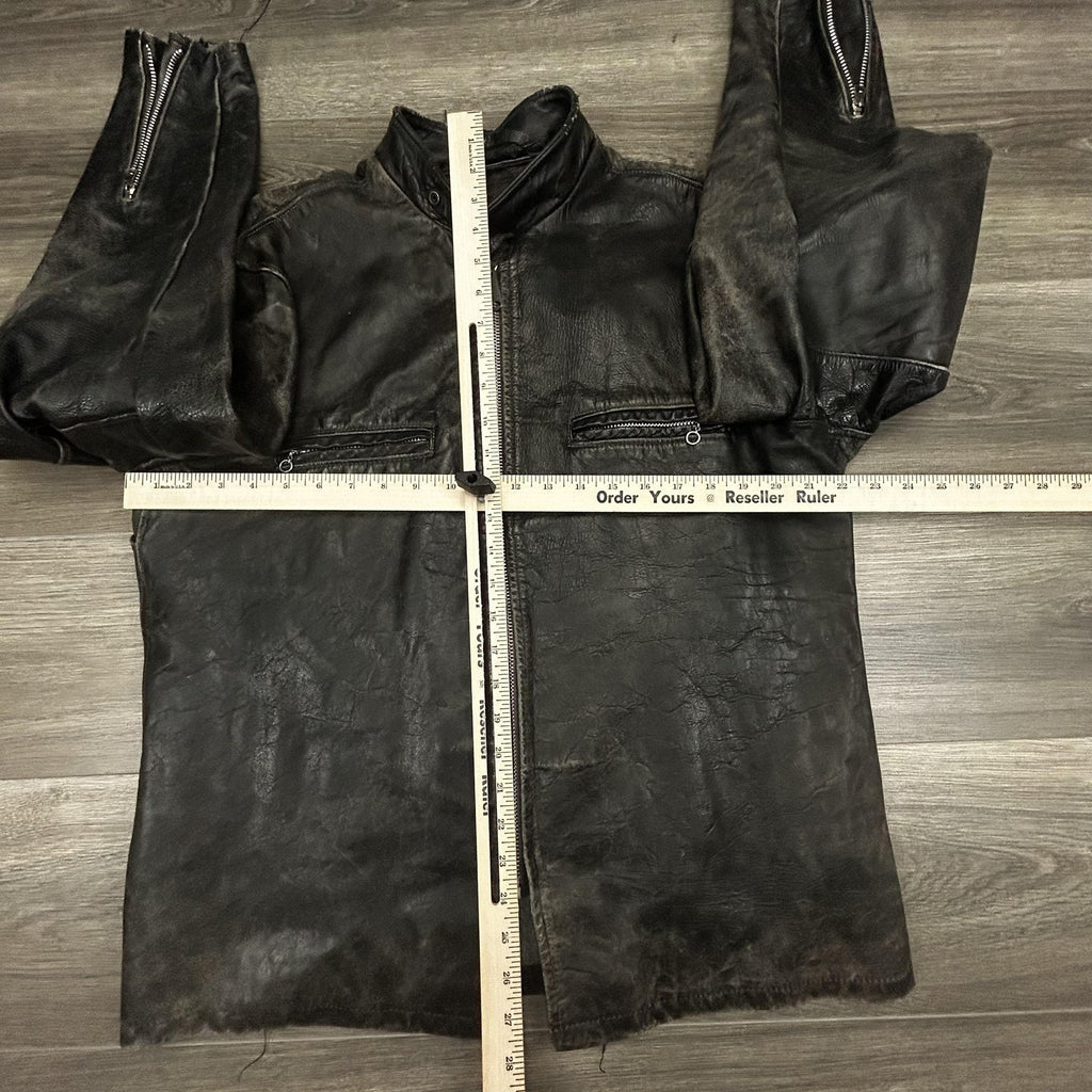 True Vintage 50s Brooks Motorcycle Leather Jacket Large Talon Zipper Biker Cafe