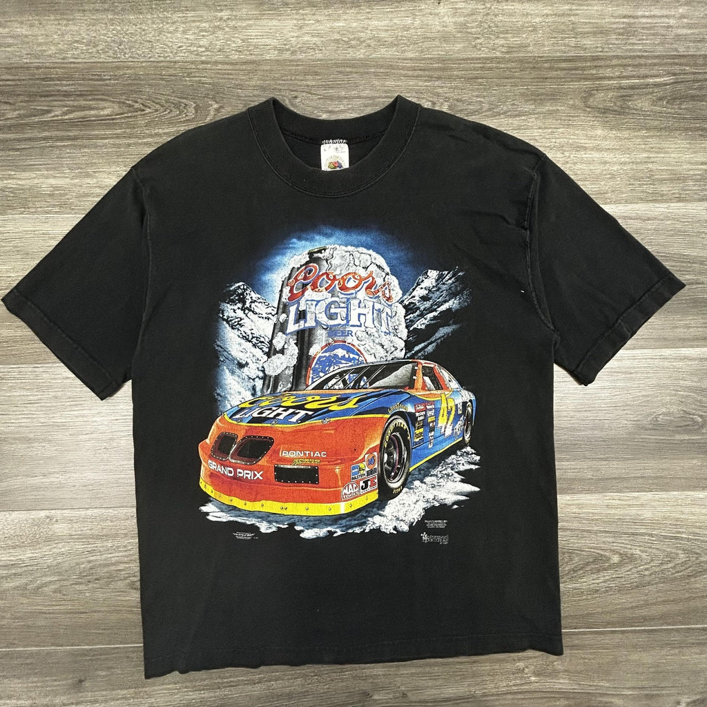 Vintage NASCAR Shirt Mens Large Black Coors Light Kyle Petty Racing 1995 USA