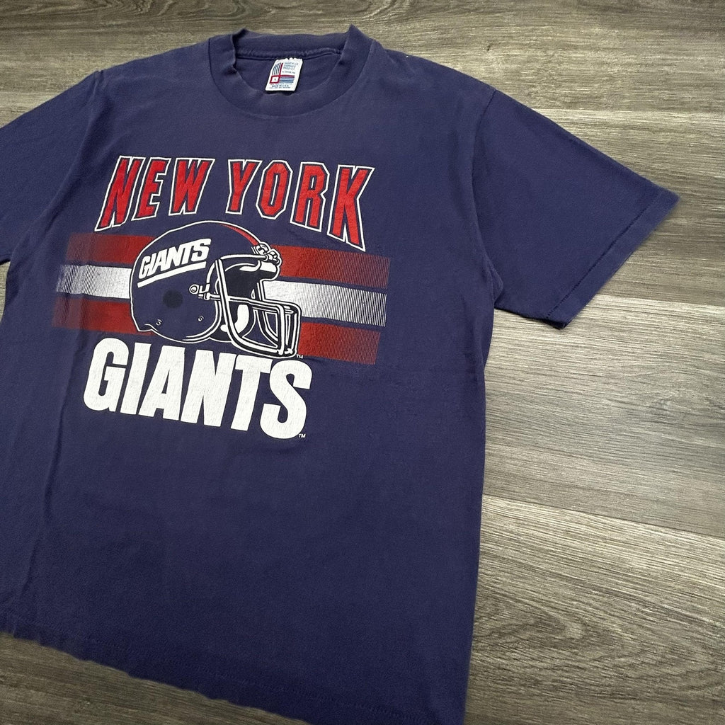 Vintage New York Giants Shirt Mens Large Blue NFL Football Single Stitch USA 90s