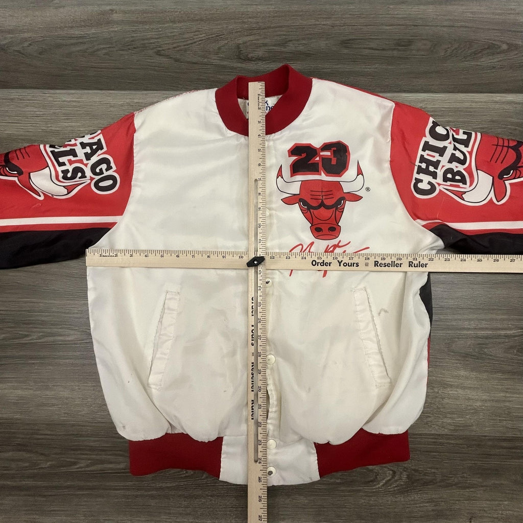 Vintage Chicago Bulls Jacket Mens Medium Michael Jordan Chalk Line AOP 90s USA